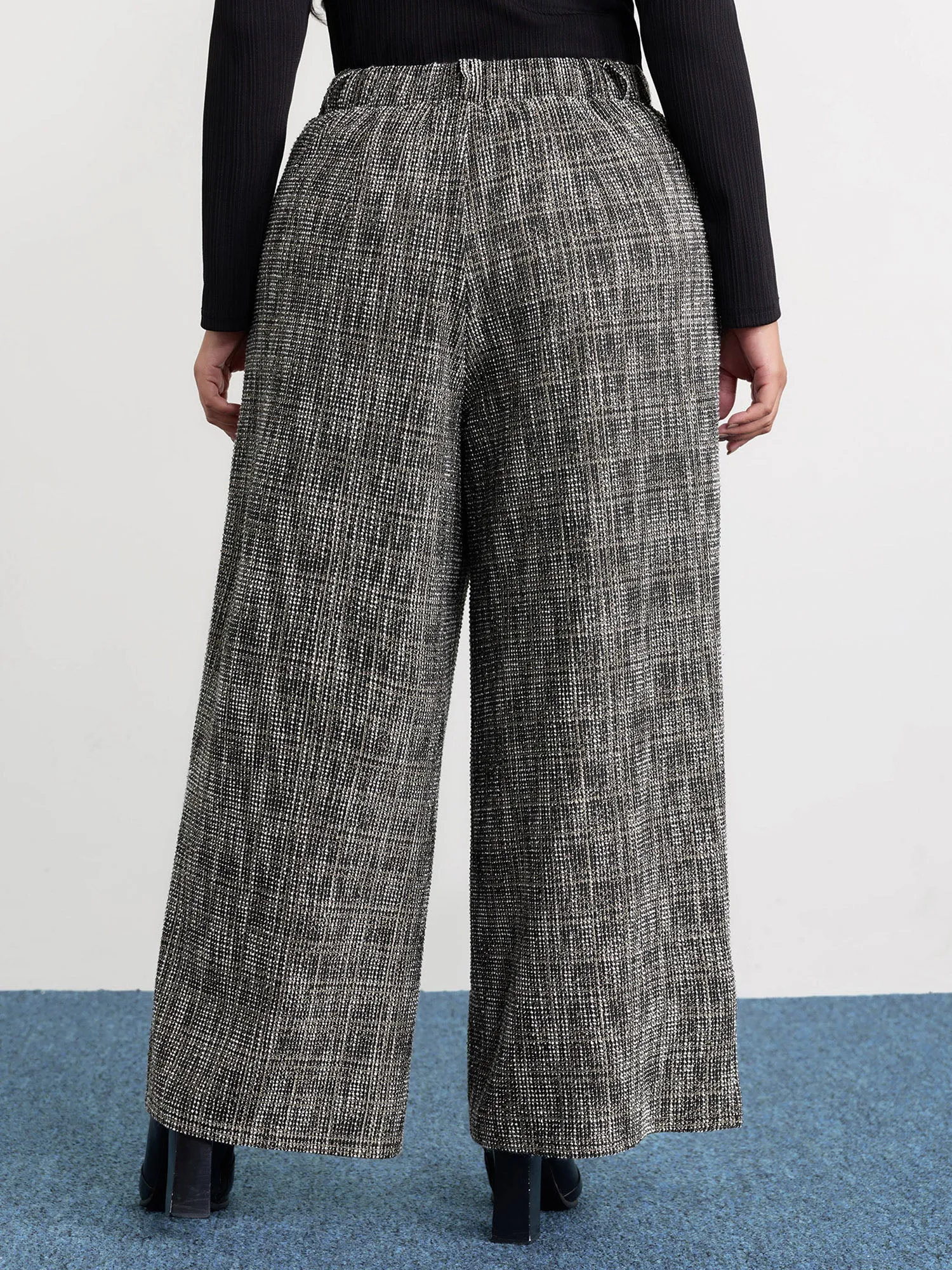 Tweed Pockets Wide Waistband Pants sold by Bloomchic product image thumbnail 5