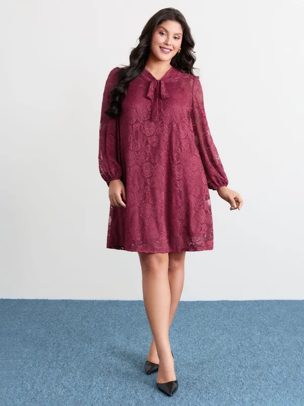 Lace Two-Piece Knotted Midi Dress sold by Bloomchic