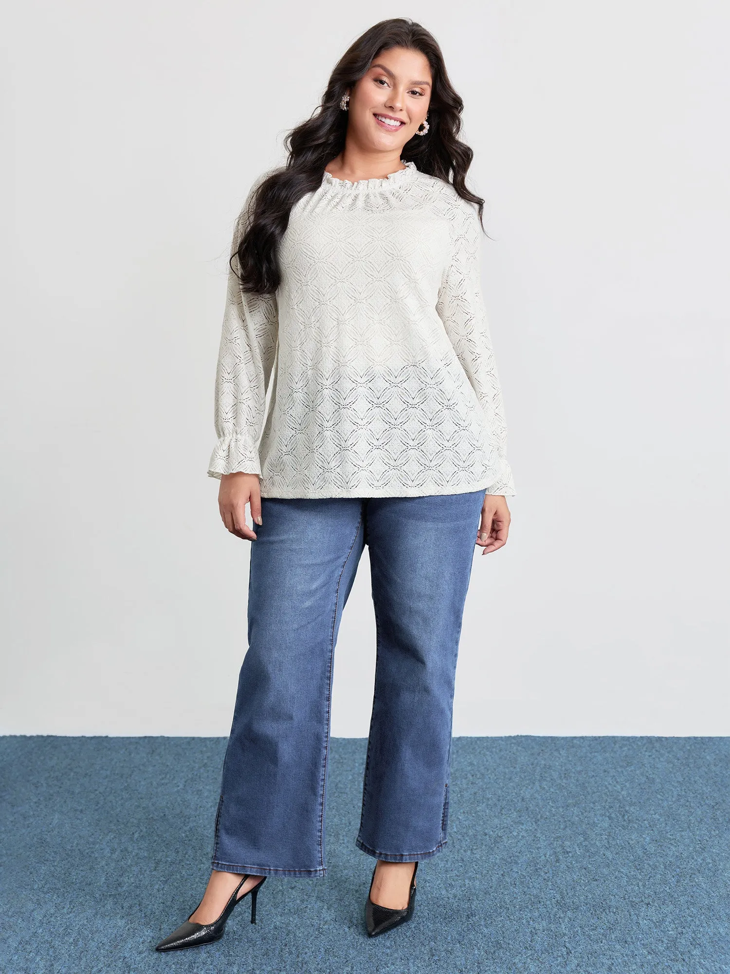 Stretchy Lace Cuff Sleeve Blouse sold by Bloomchic product image thumbnail 2