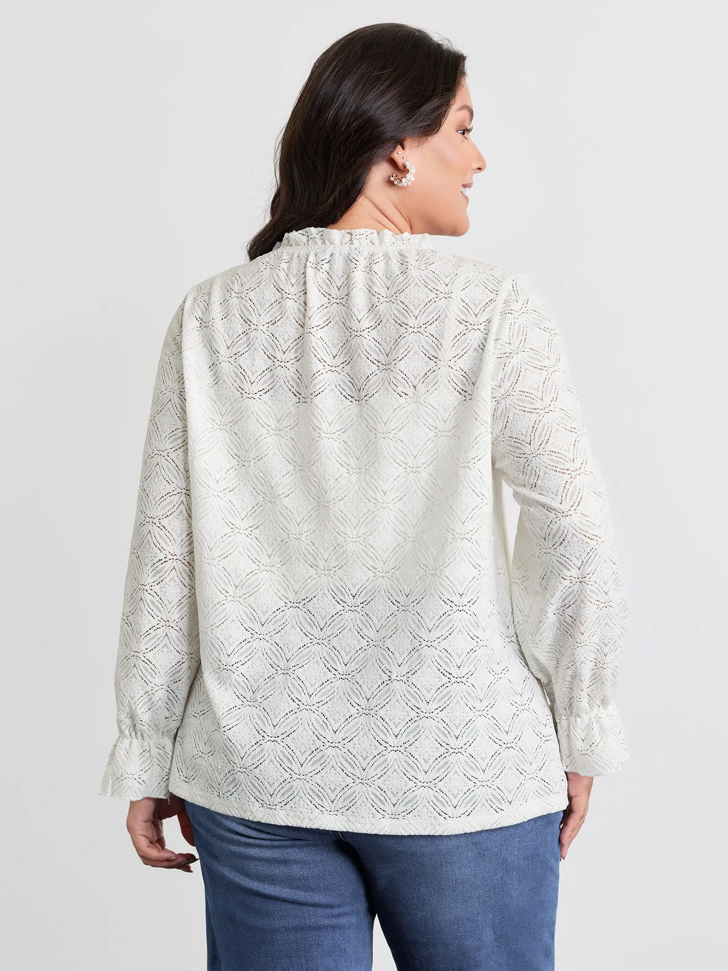 Stretchy Lace Cuff Sleeve Blouse sold by Bloomchic product image thumbnail 5