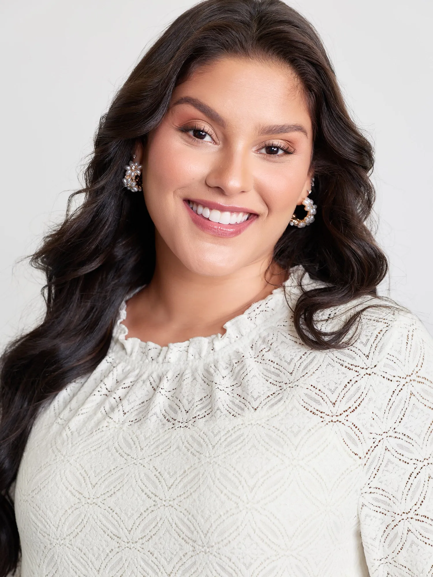 Stretchy Lace Cuff Sleeve Blouse sold by Bloomchic product image thumbnail 3