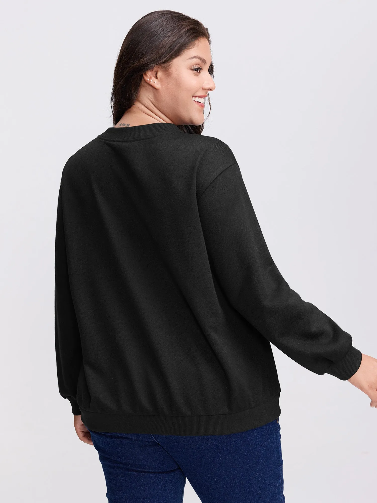 Choker Neck Cut-Out Sweatshirt sold by Bloomchic product image thumbnail 5