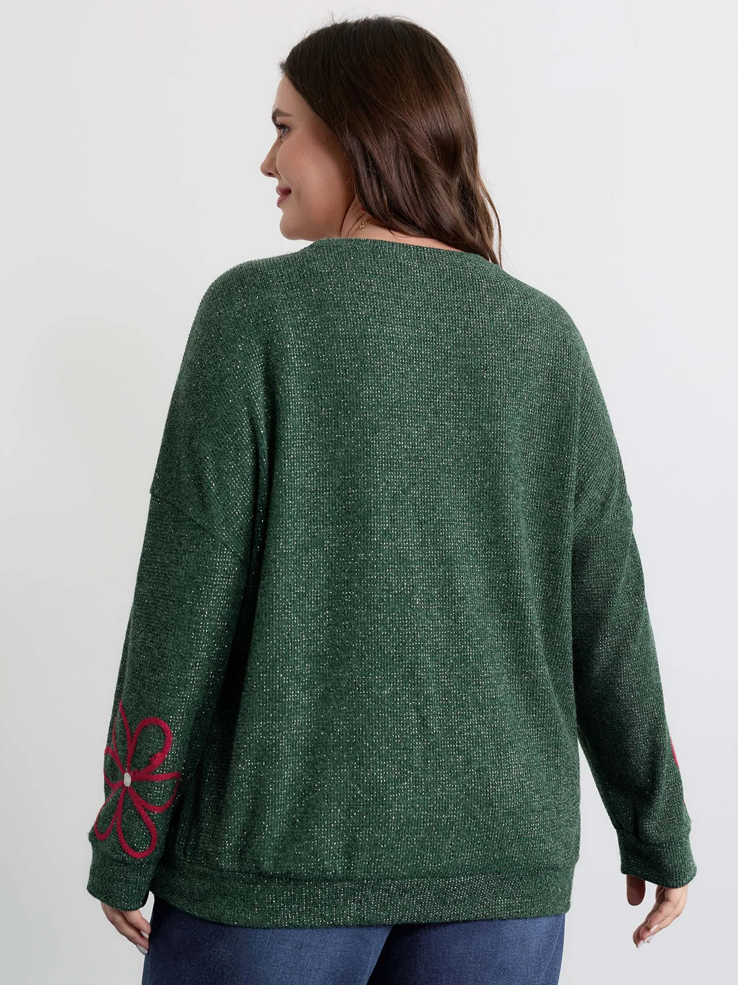 Lurex Textured Cord Embroidery Sweatshirt sold by Bloomchic product image thumbnail 5