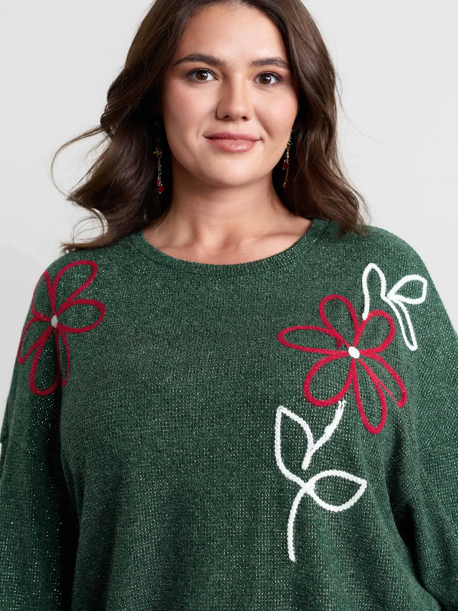 Lurex Textured Cord Embroidery Sweatshirt sold by Bloomchic product image thumbnail 4