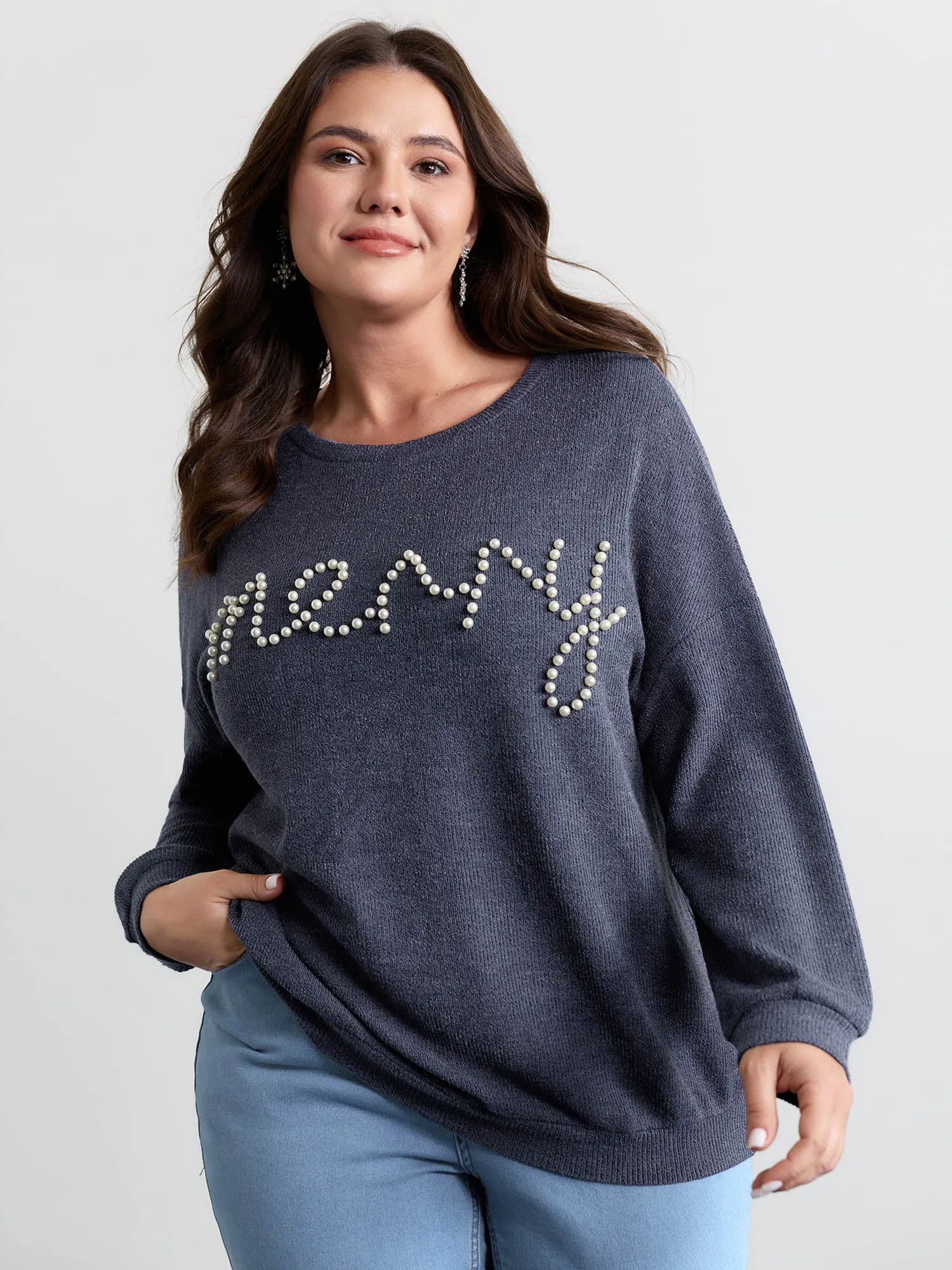 Merry Bead Textured Sweatshirt sold by Bloomchic product image thumbnail 2