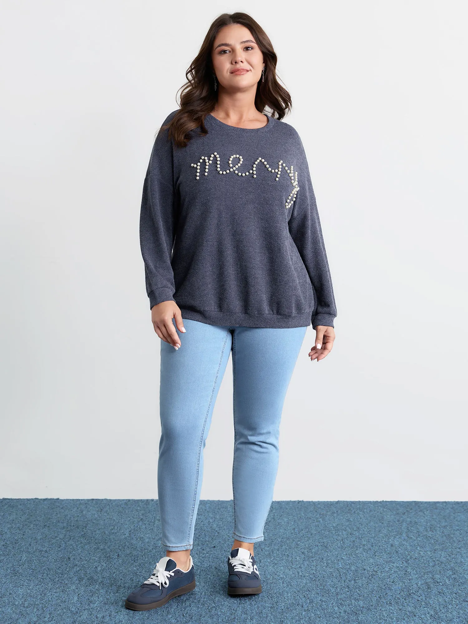 Merry Bead Textured Sweatshirt sold by Bloomchic product image thumbnail 3