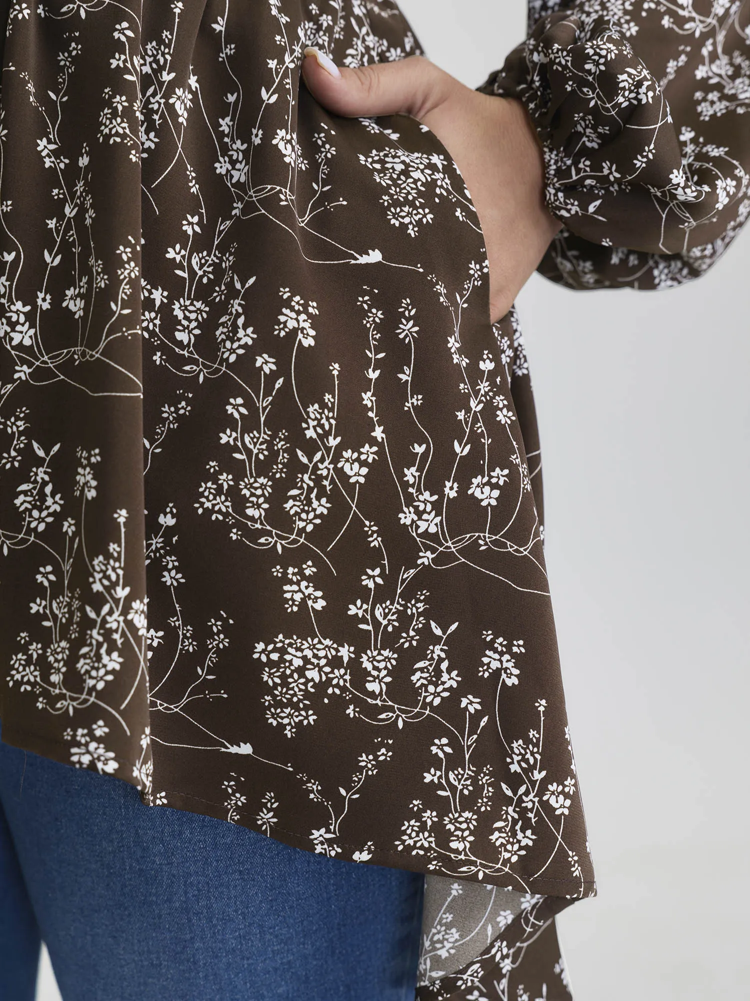 Silohuette Flower V-Neck Blouse sold by Bloomchic product image thumbnail 4