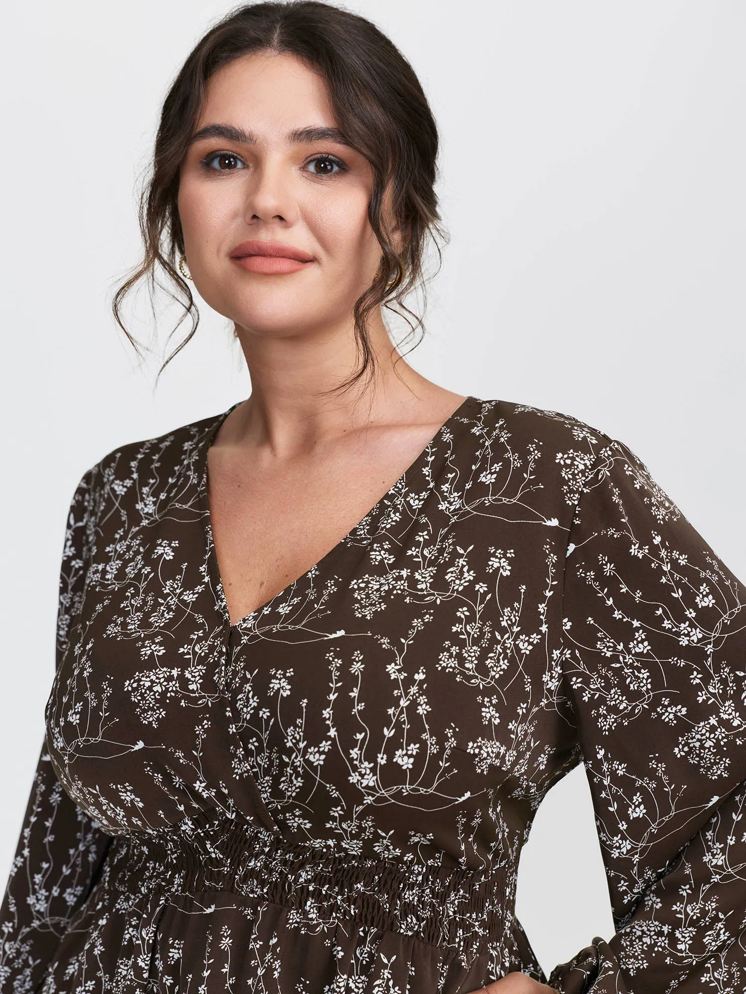 Silohuette Flower V-Neck Blouse sold by Bloomchic product image thumbnail 3