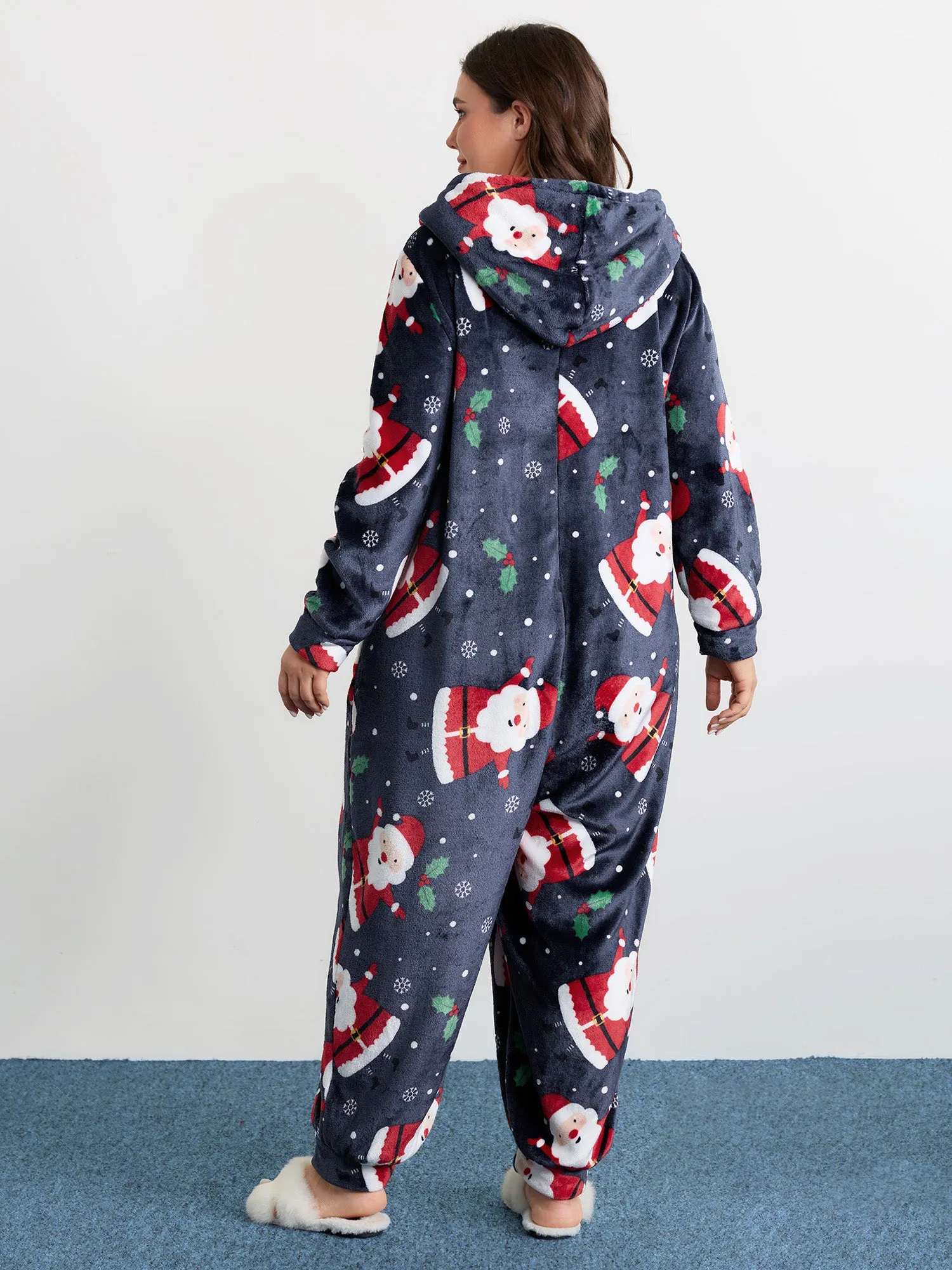 Holiday Fuzzy Plush Pockets Jumpsuit sold by Bloomchic product image thumbnail 4