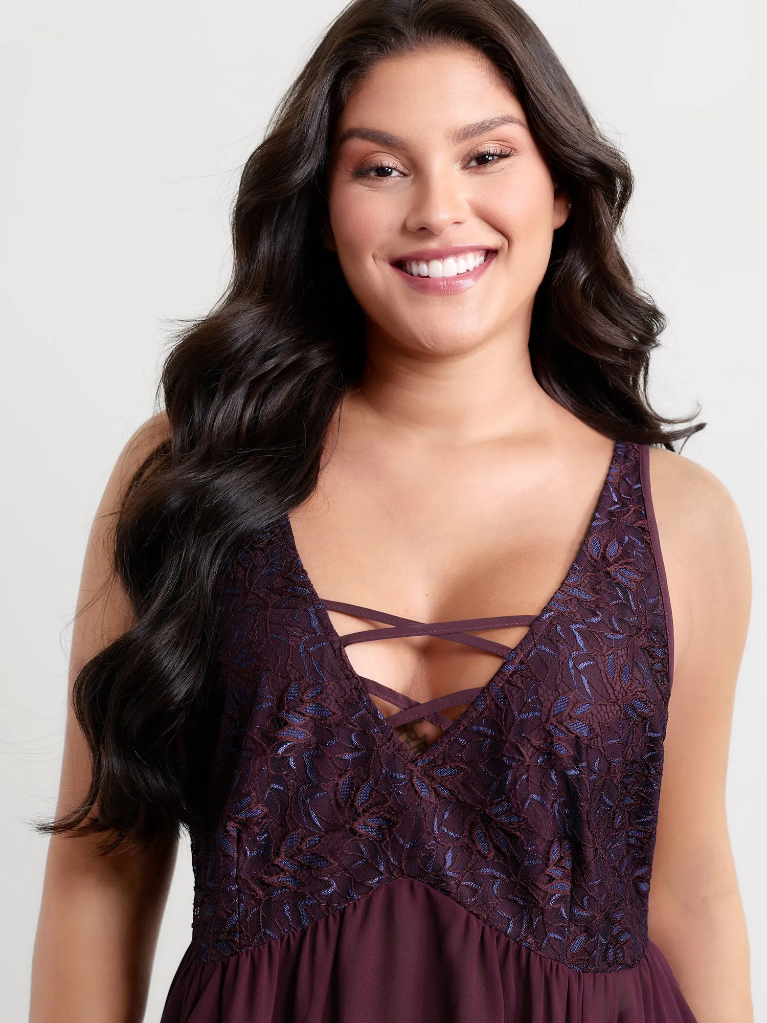 Sheer Slit Cross-Tie Sleep Dress sold by Bloomchic product image thumbnail 2