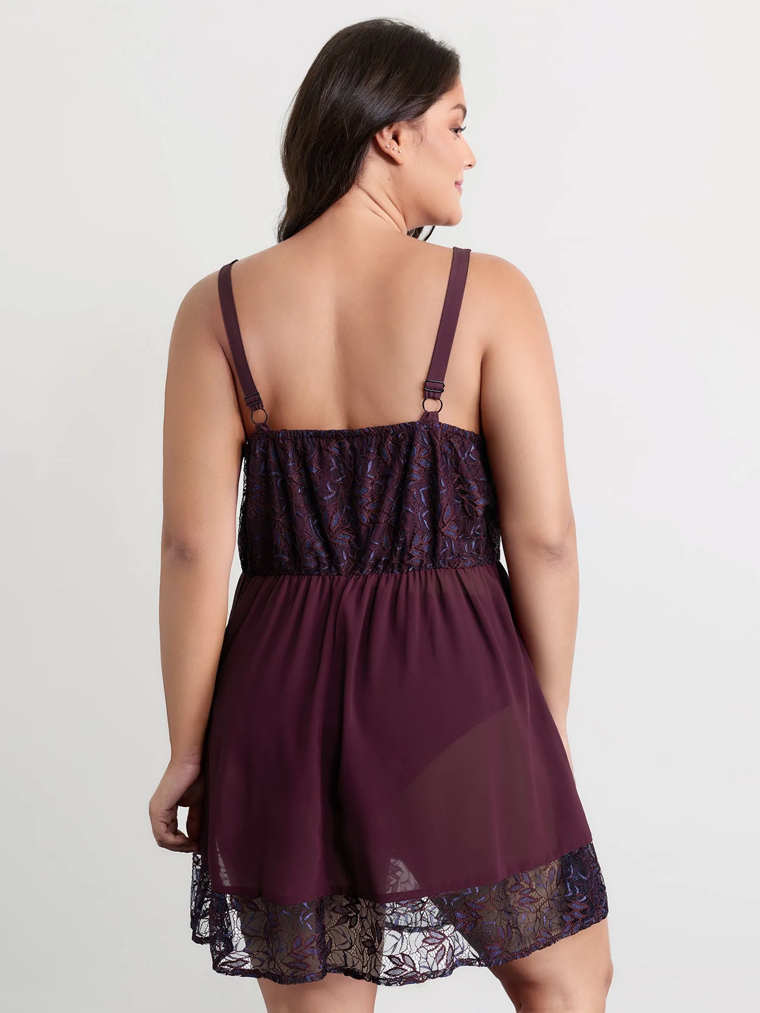 Sheer Slit Cross-Tie Sleep Dress sold by Bloomchic product image thumbnail 4