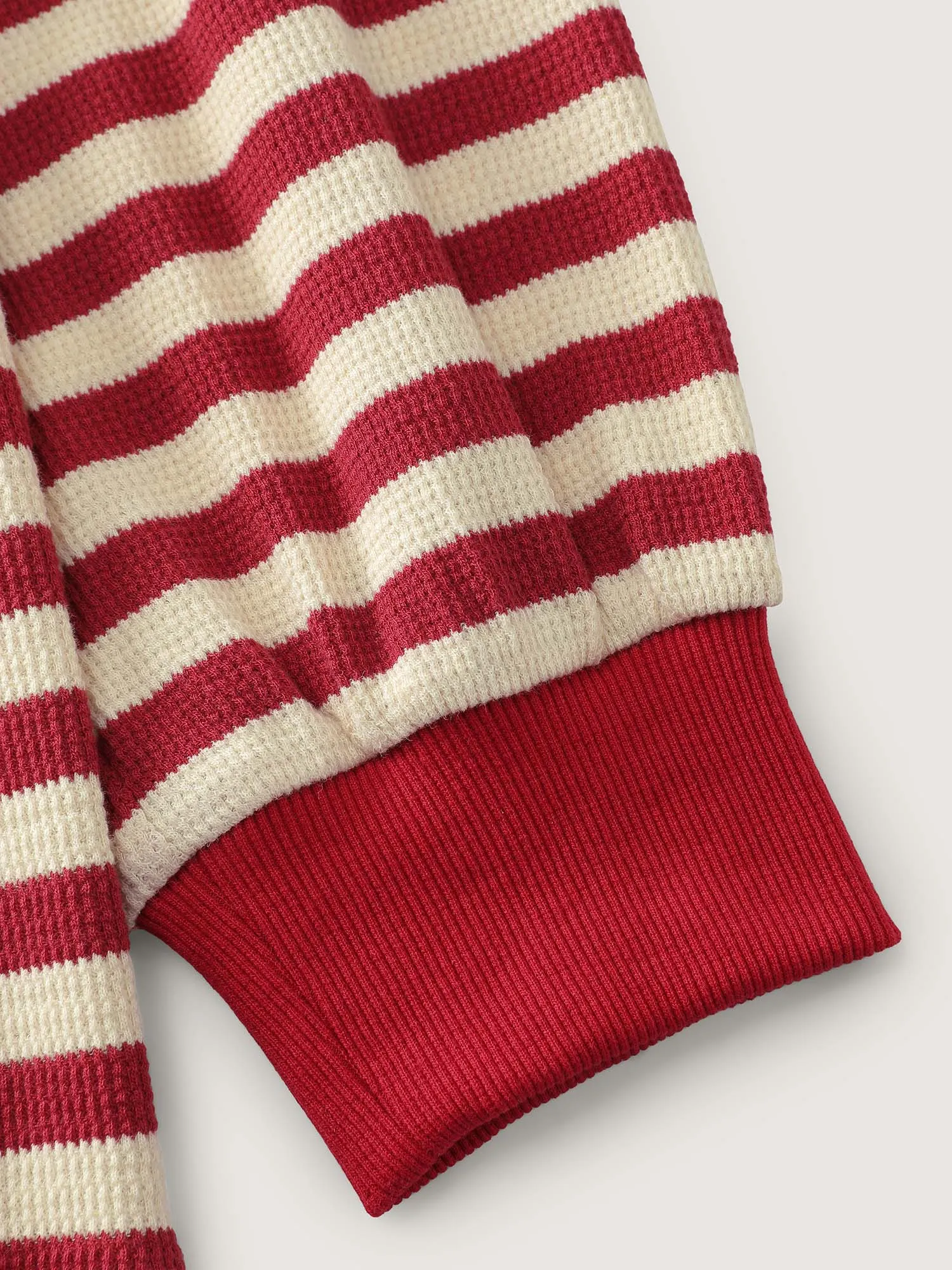 Textured Stripe Button Placket Sweatshirt sold by Bloomchic product image thumbnail 5