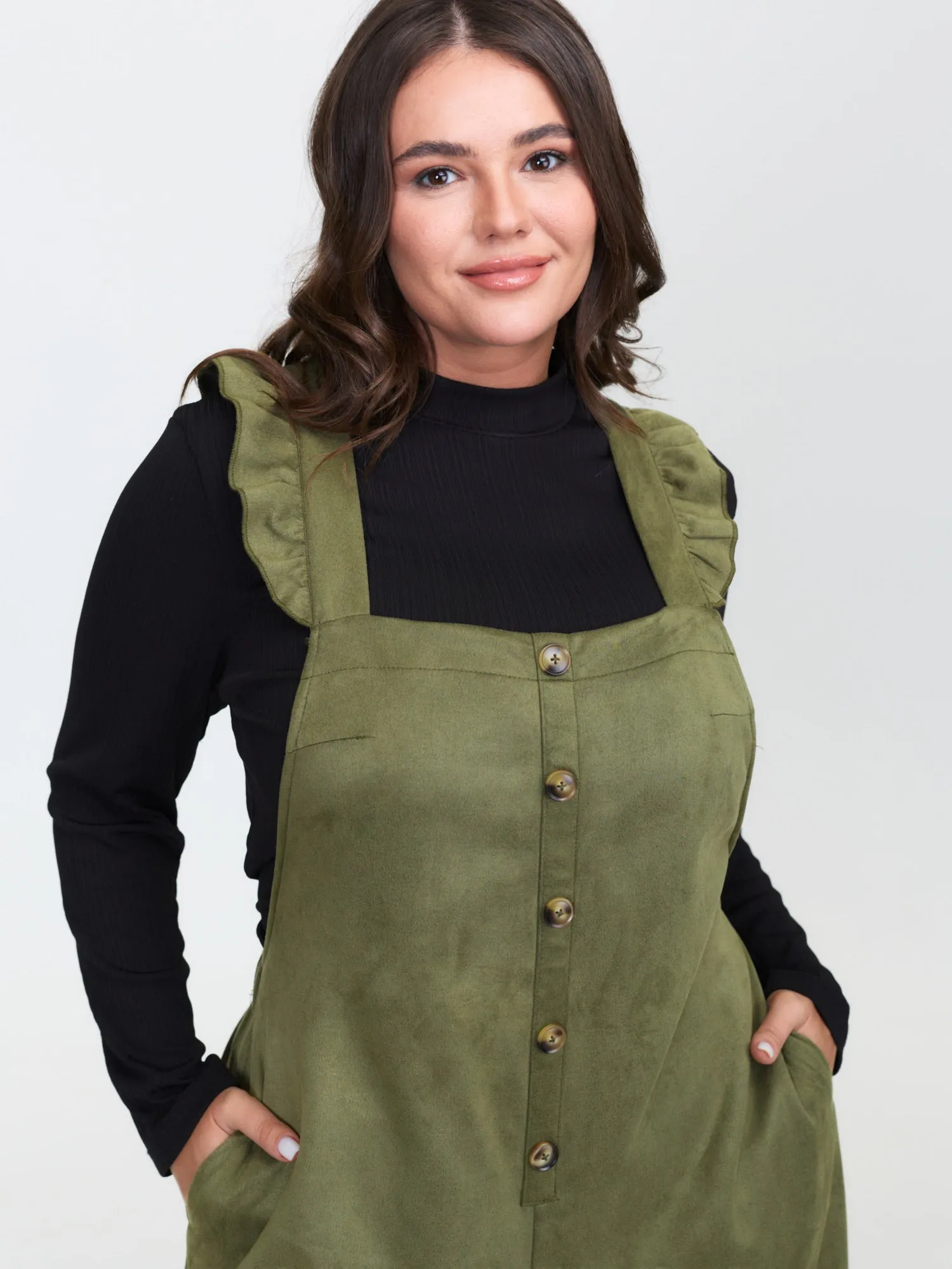 Suede Adjustable Ruffled Jumpsuit sold by Bloomchic product image thumbnail 2