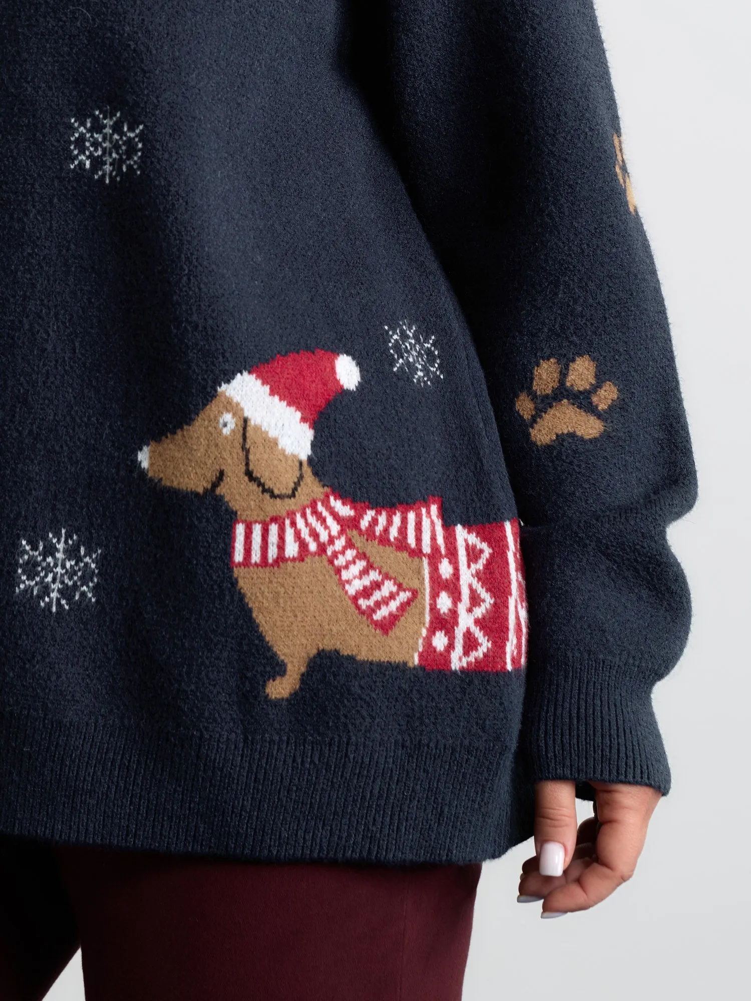 Holiday Pattern Collar Button Knit Cardigan sold by Bloomchic product image thumbnail 4