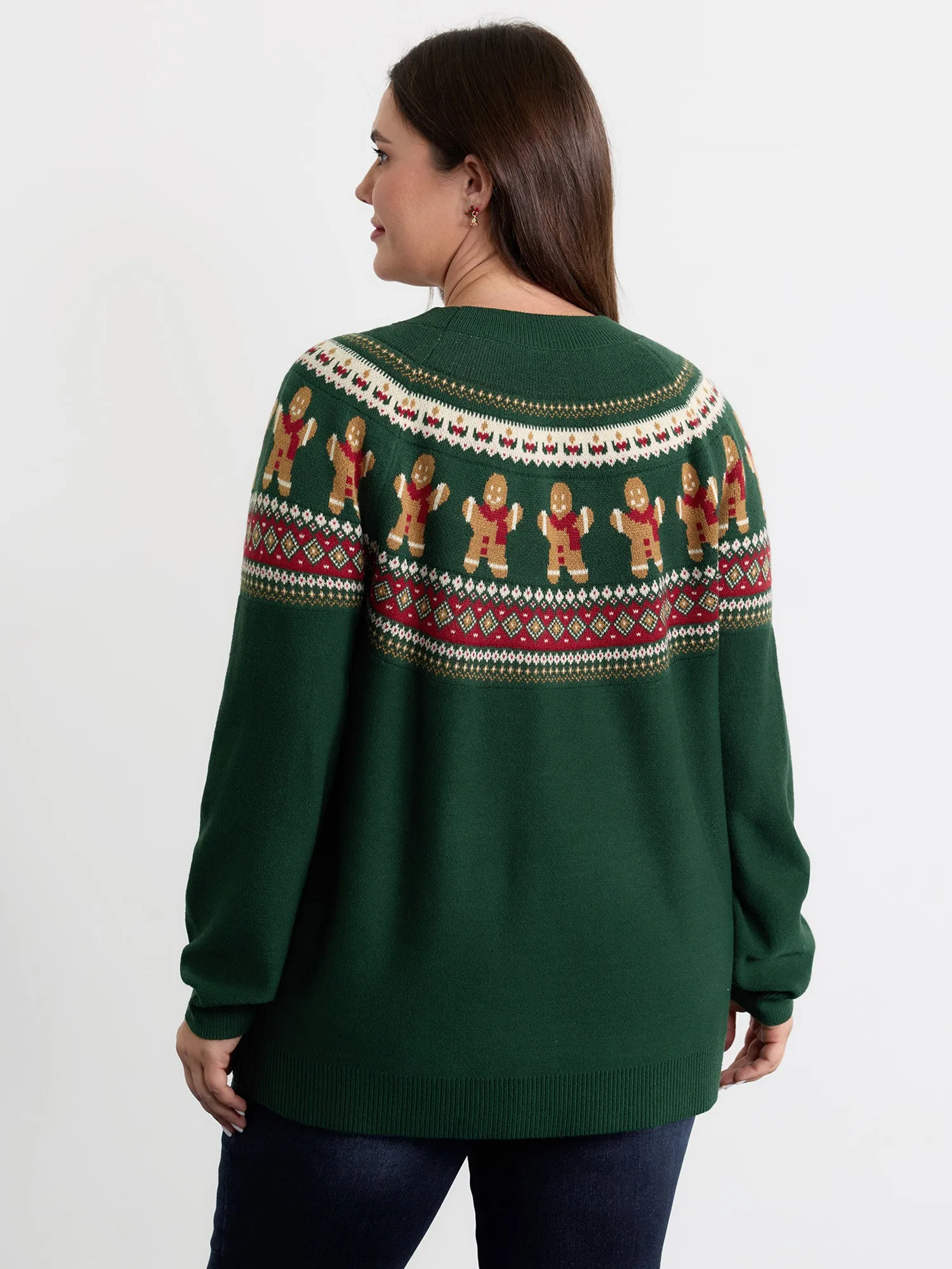 Gingerbread Fair-Isle Contrast Pullover sold by Bloomchic product image thumbnail 4