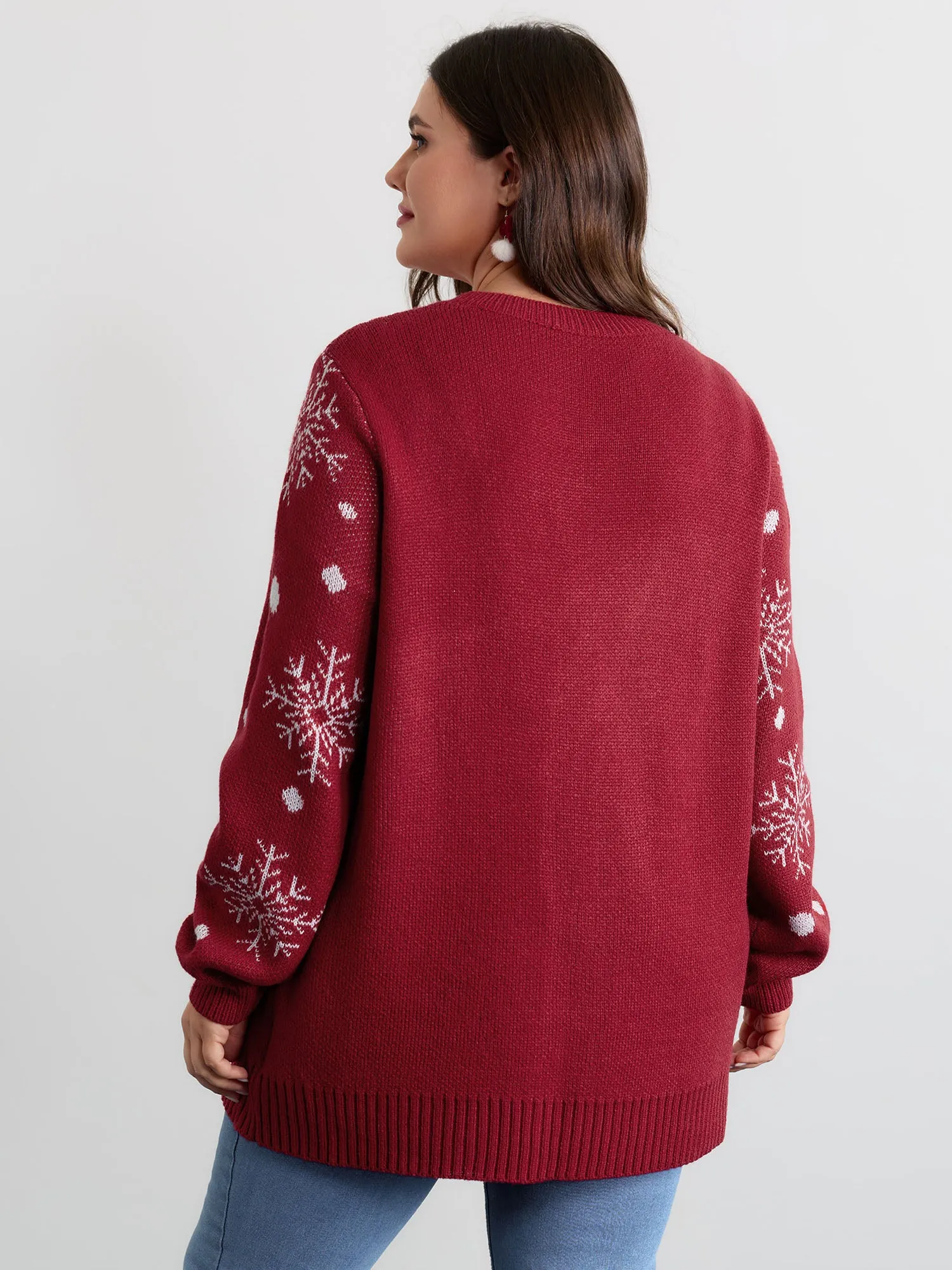Deer Snowflake Pattern Jacquard Pullover sold by Bloomchic product image thumbnail 4