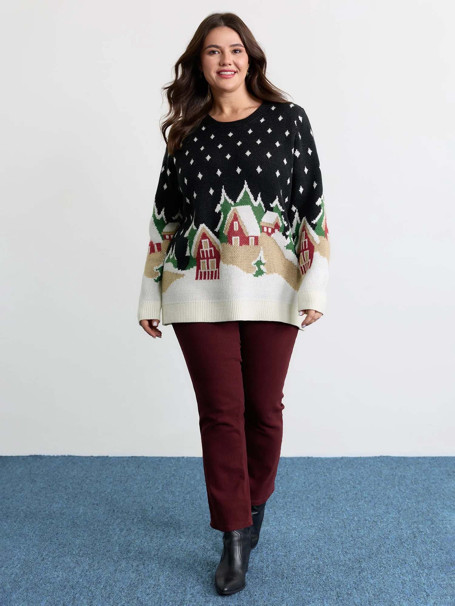 Snowy Nights Jacquard Pullover sold by Bloomchic product image thumbnail 3
