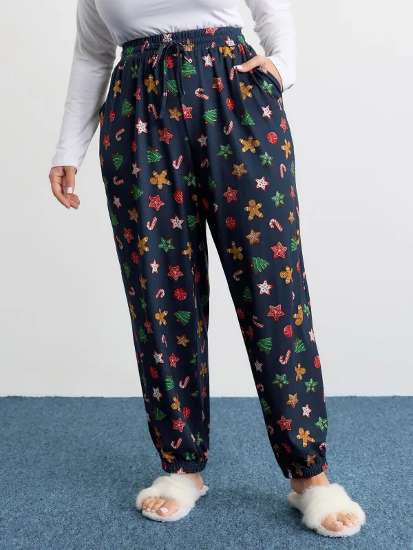 Colorful Holiday Print Pants sold by Bloomchic