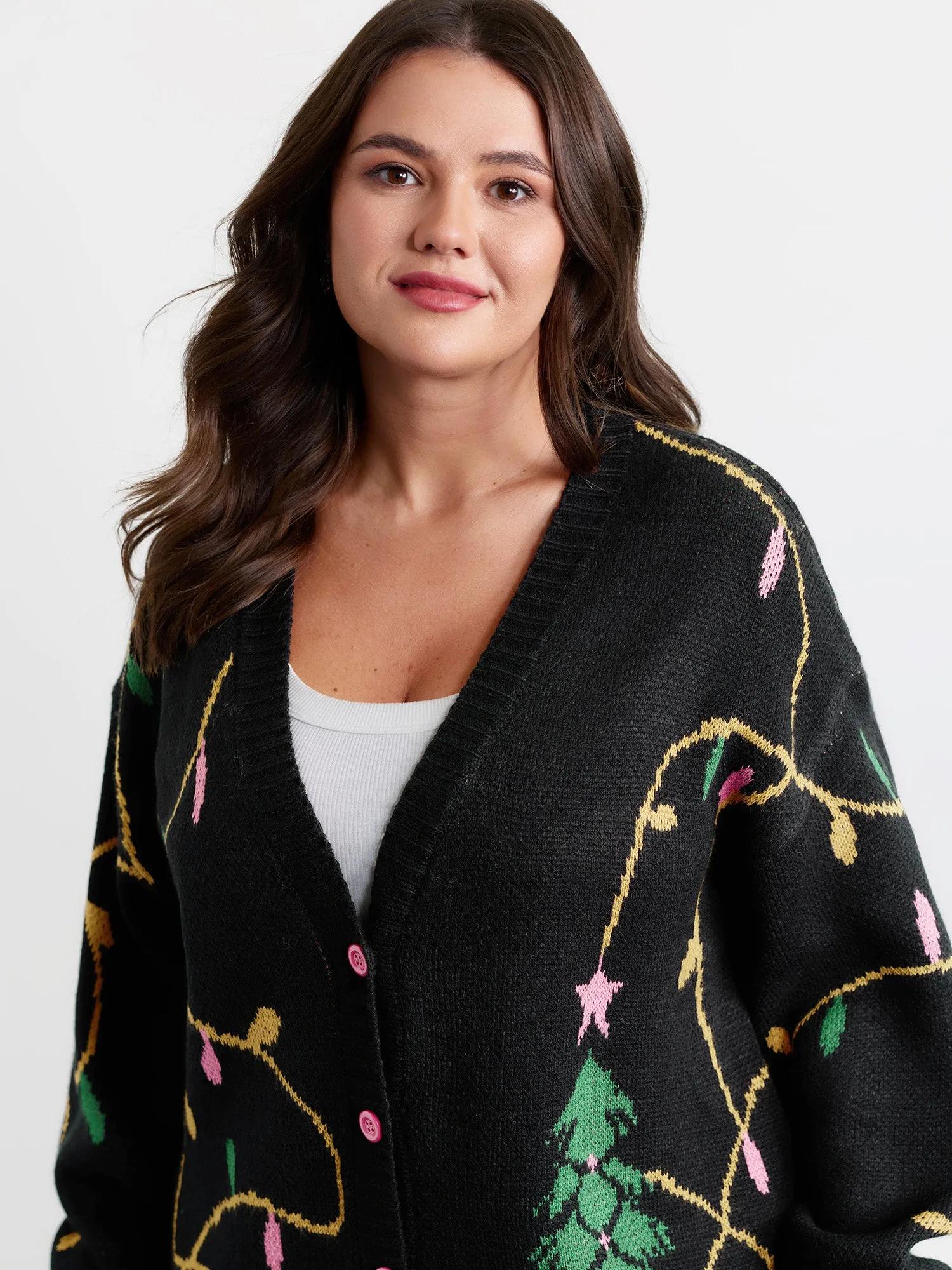 Merry Bright Button Knit Cardigan sold by Bloomchic product image thumbnail 2