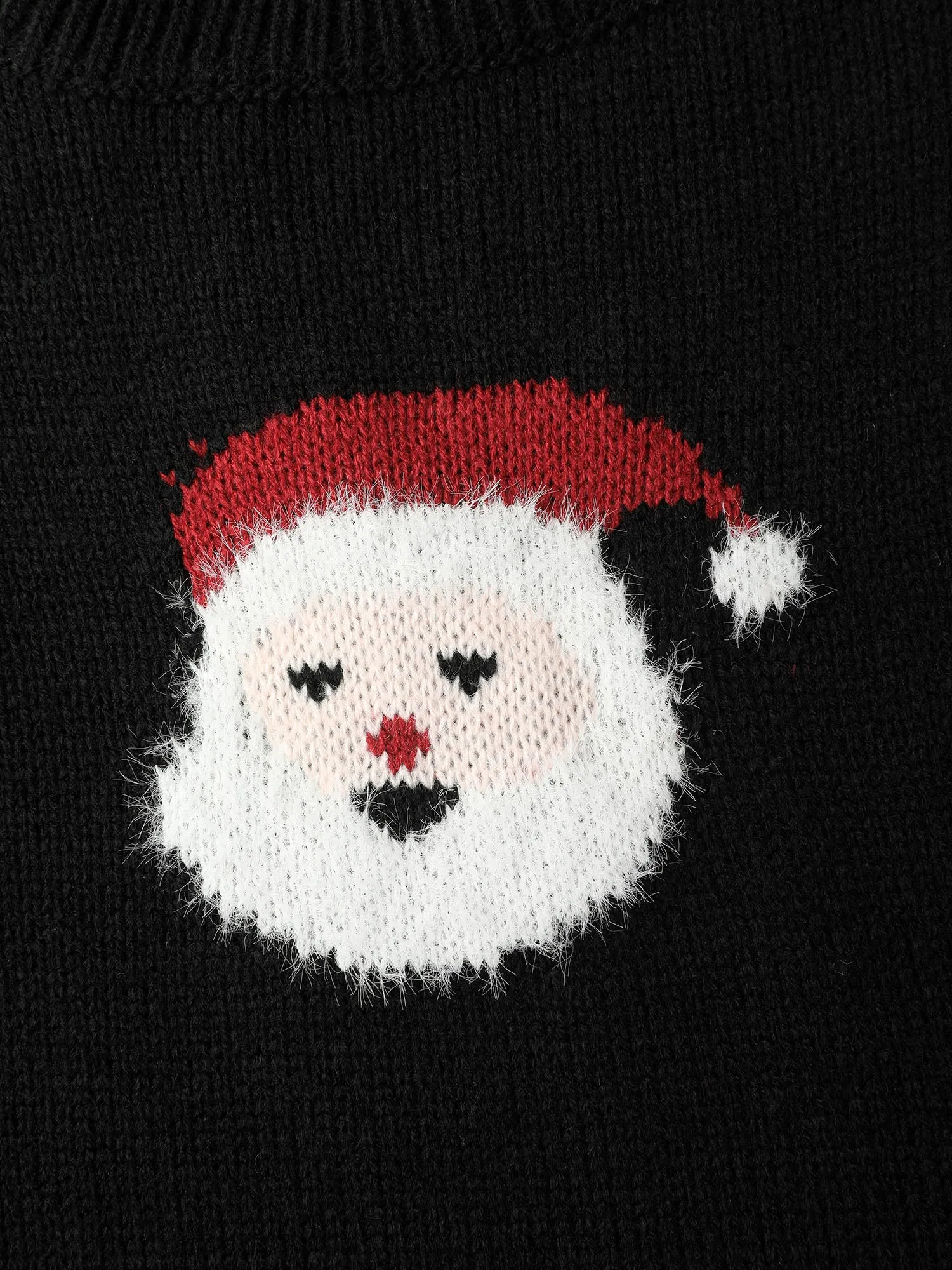 Santa Claus Print Embroidered Textured Sweater Dress sold by Bloomchic product image thumbnail 5