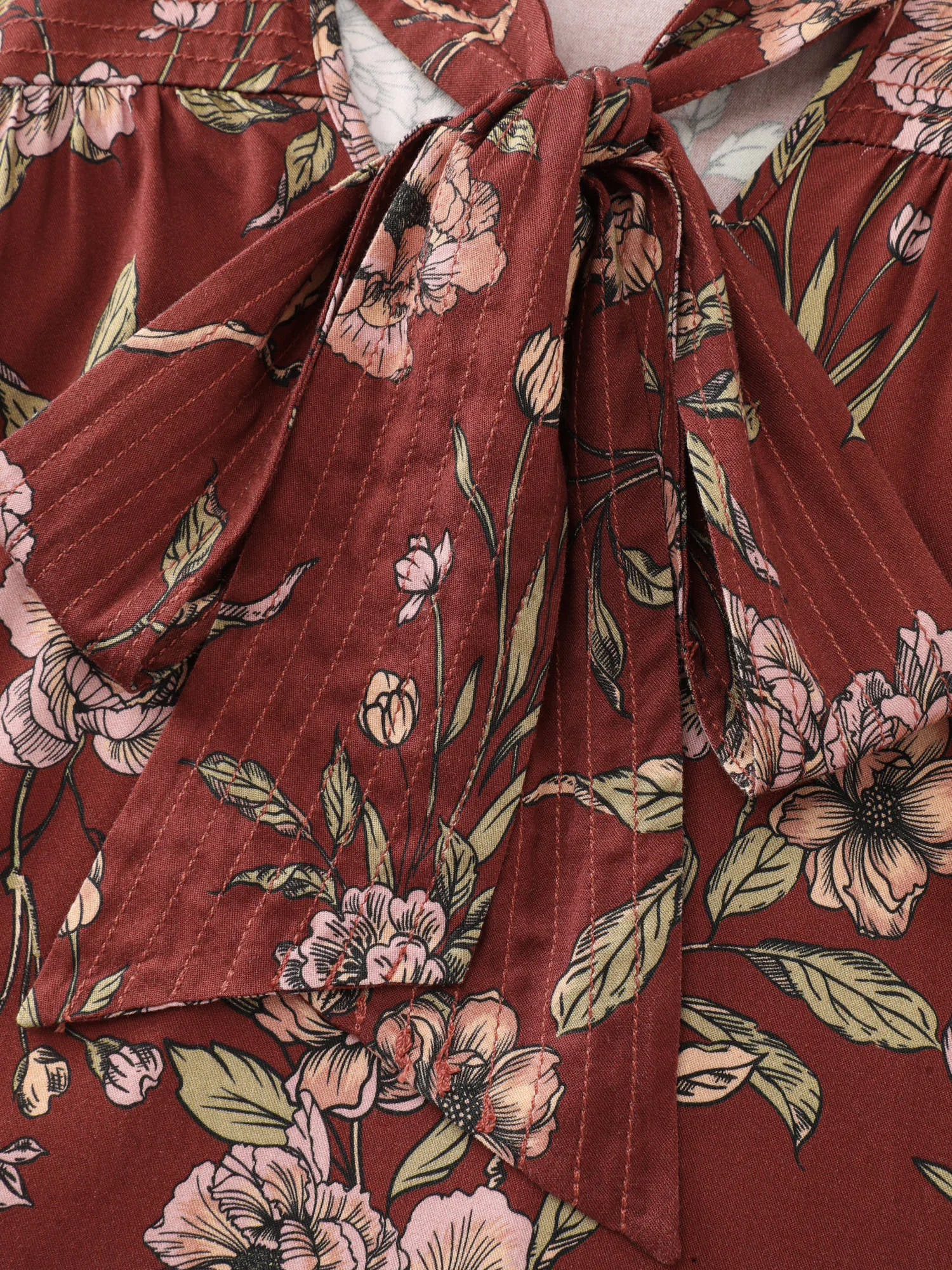 Vintage Floral Neck Ribbon Tie Blouse sold by Bloomchic product image thumbnail 5