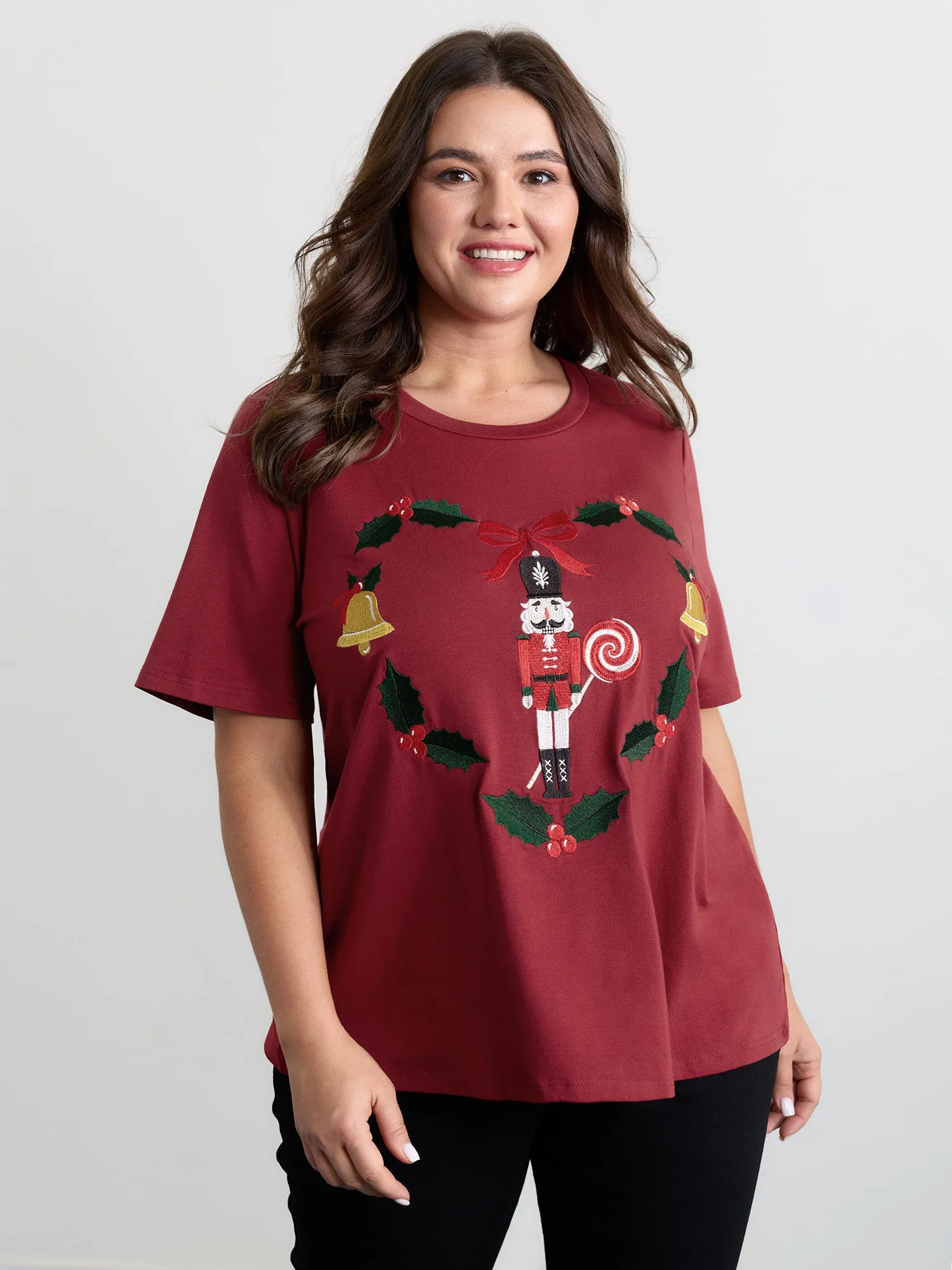 Holiday Nutcracker Round Neck T-Shirt sold by Bloomchic product image thumbnail 2