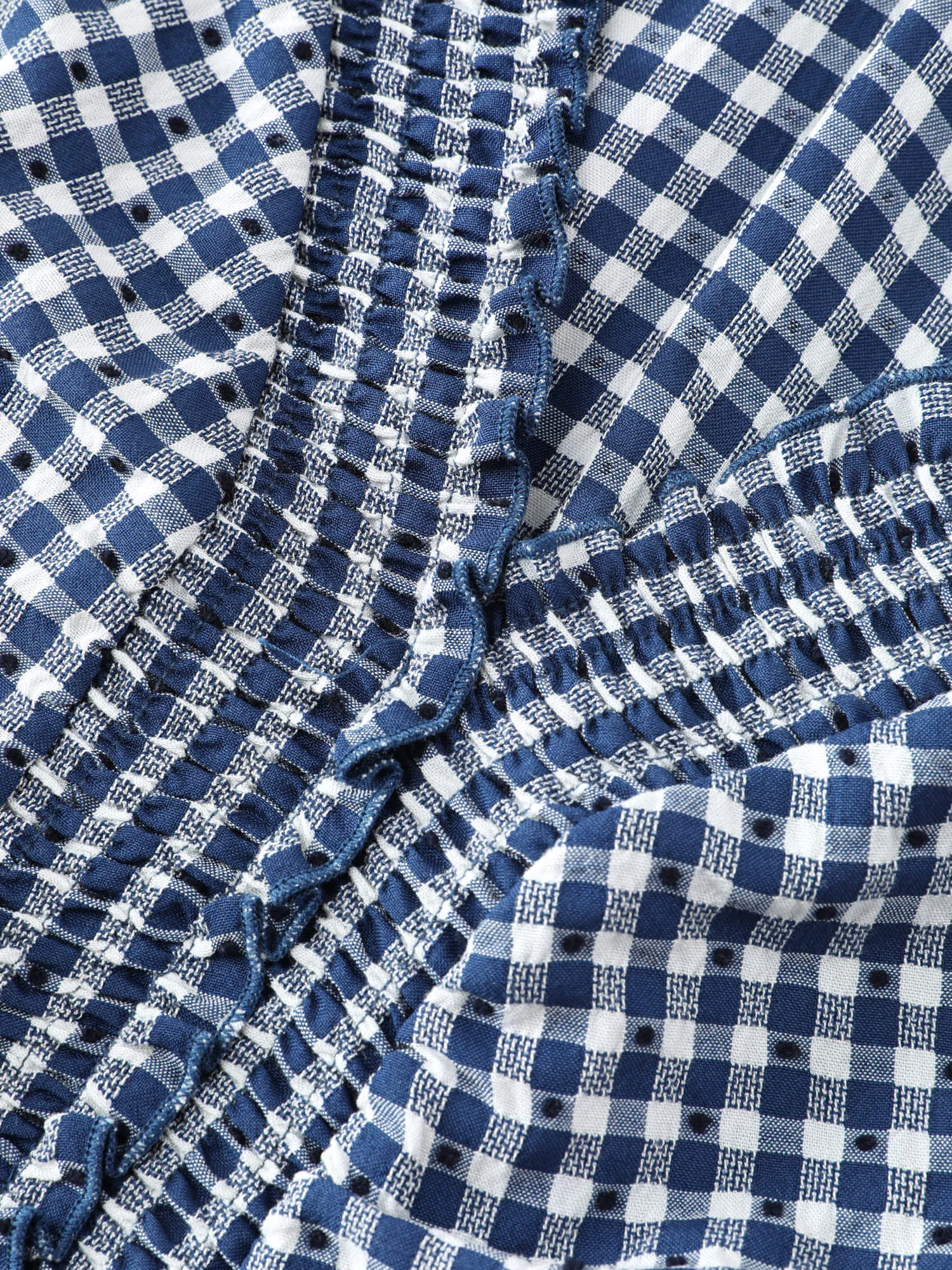 Checkered Shirred Pockets Tiered Maxi Dress sold by Bloomchic product image thumbnail 5