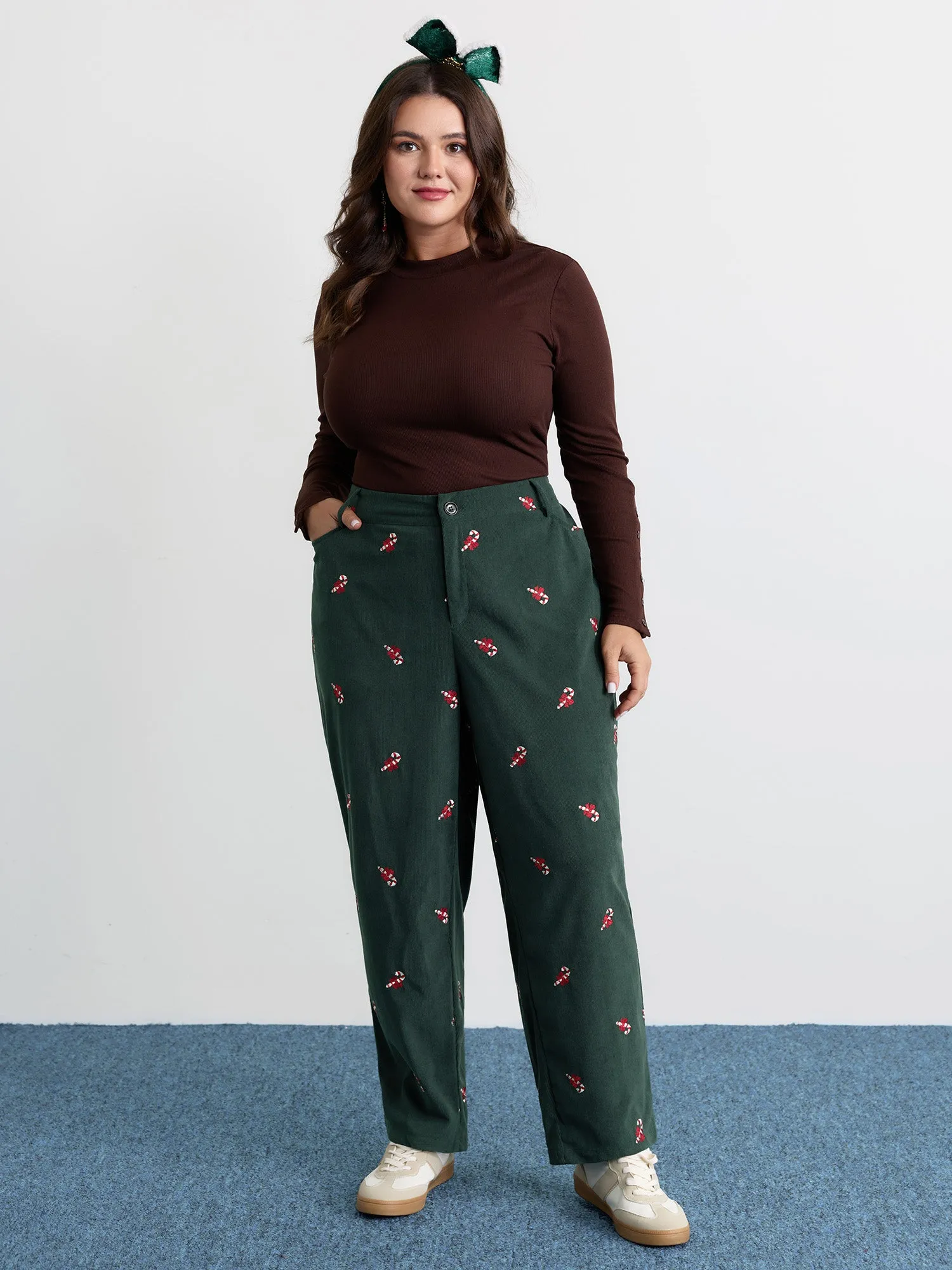 Holiday Candy Embroidery Pants sold by Bloomchic