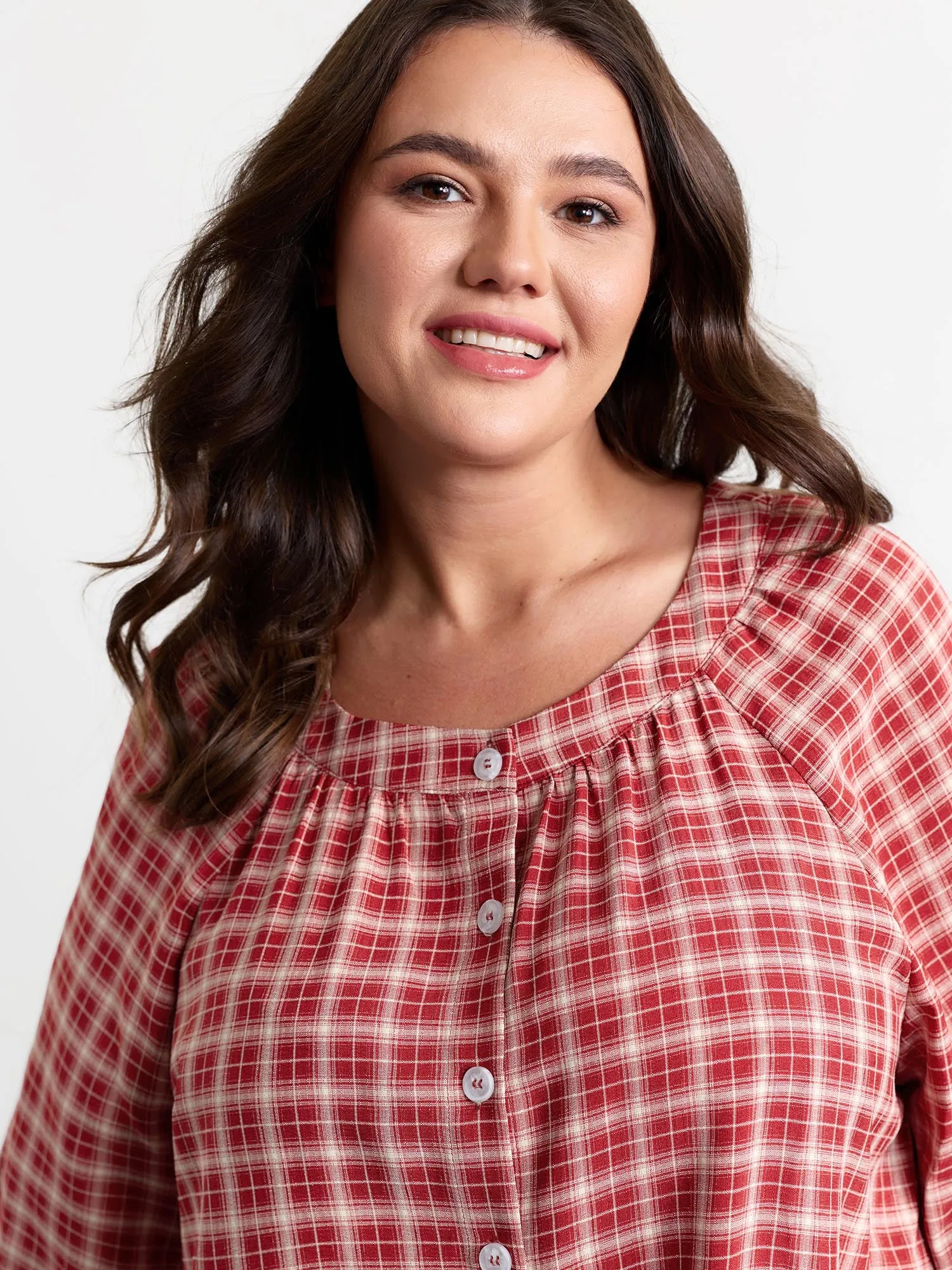 Gingham Ruffled Hem Loungewear Set sold by Bloomchic product image thumbnail 5