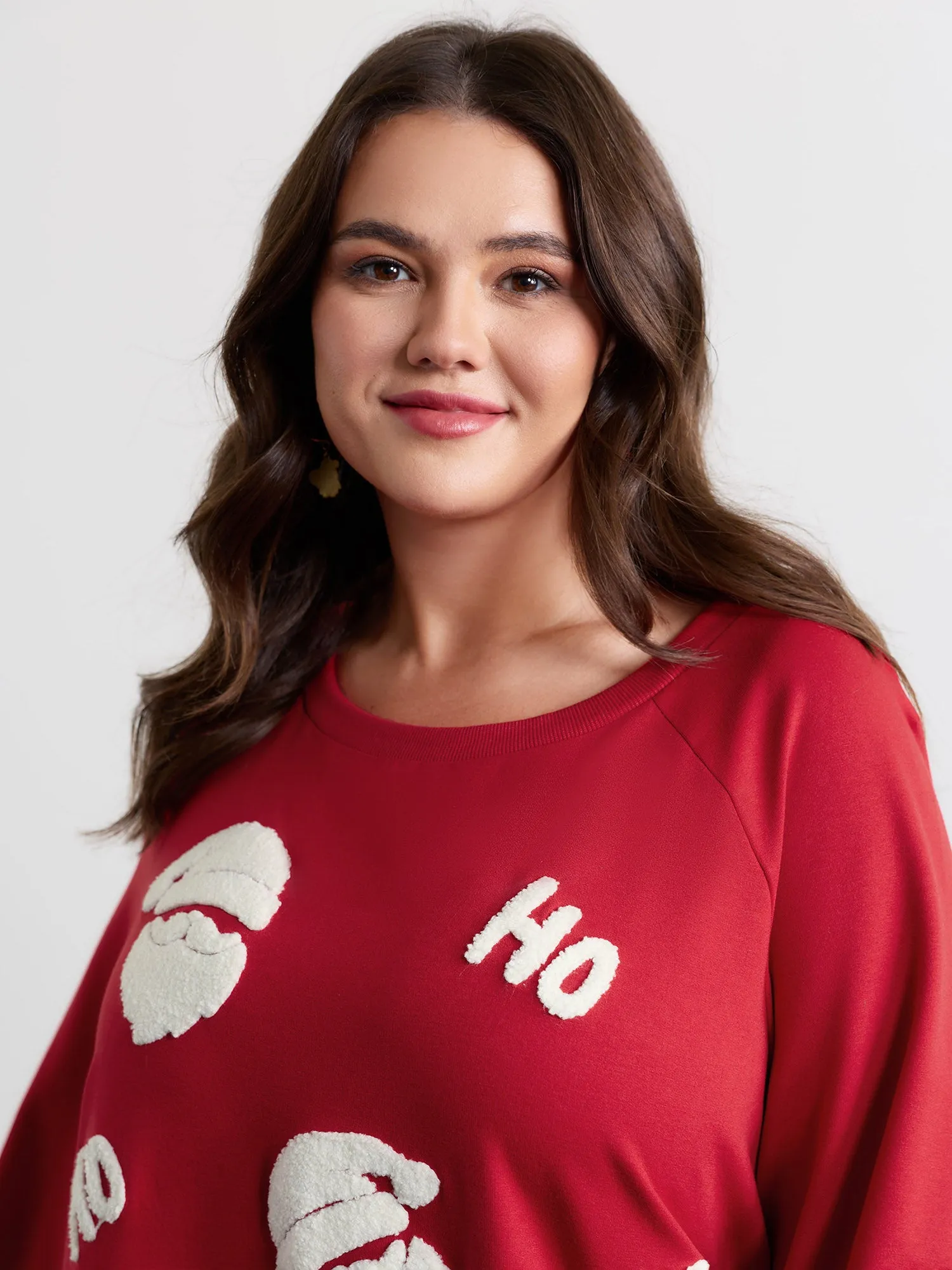 Supersoft Ho Ho Holiday Embroidered Sweatshirt sold by Bloomchic product image thumbnail 2