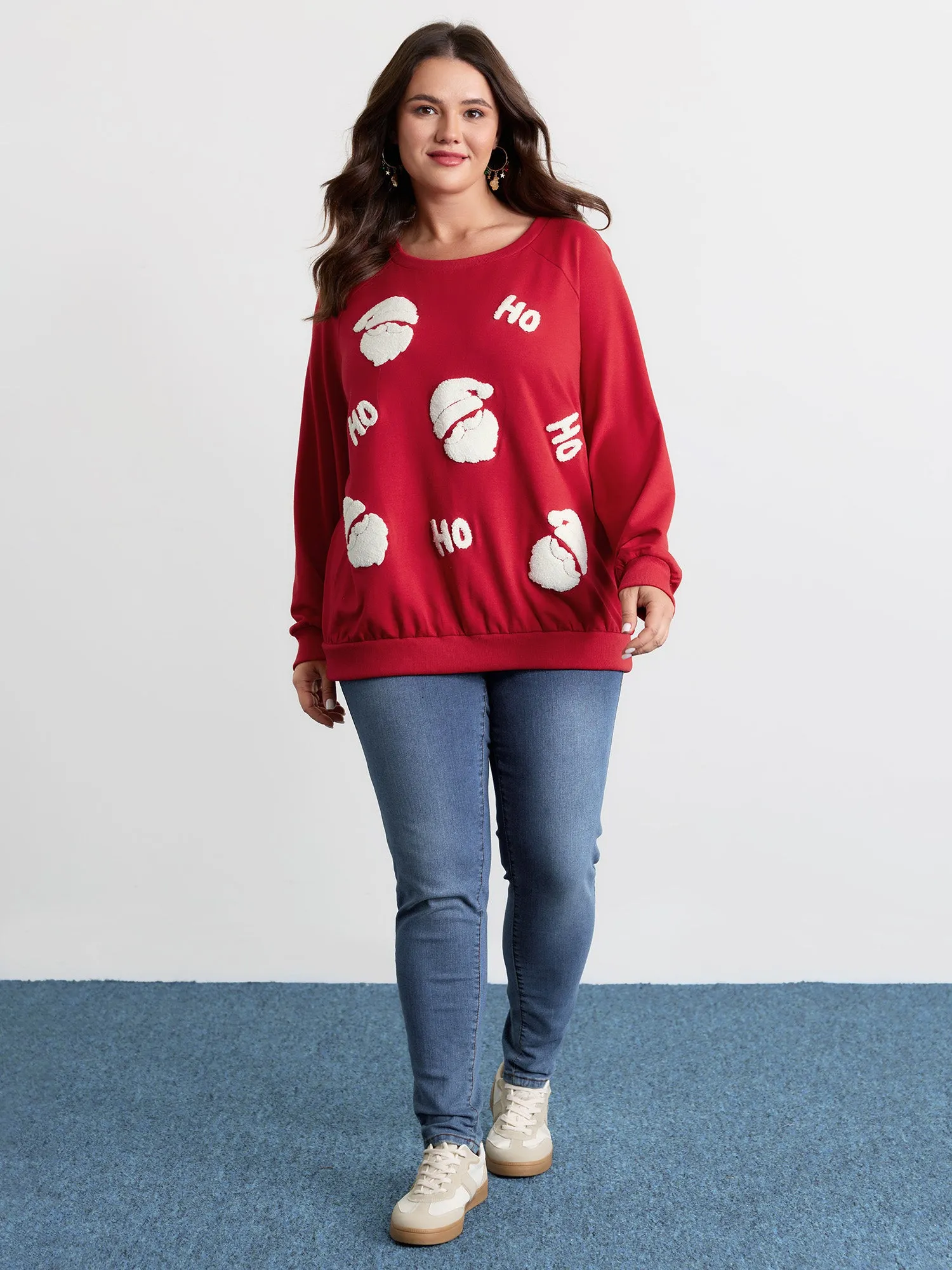 Supersoft Ho Ho Holiday Embroidered Sweatshirt sold by Bloomchic product image thumbnail 3
