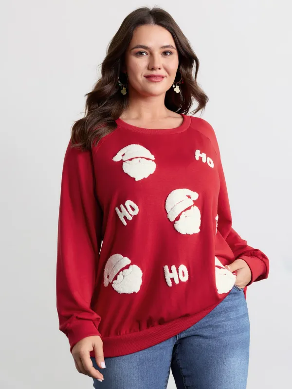 Supersoft Ho Ho Holiday Embroidered Sweatshirt sold by Bloomchic