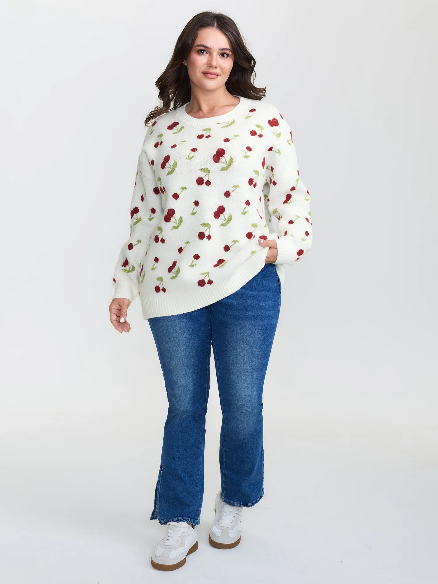 Cherry Pattern Jacquard Pullover sold by Bloomchic product image thumbnail 3