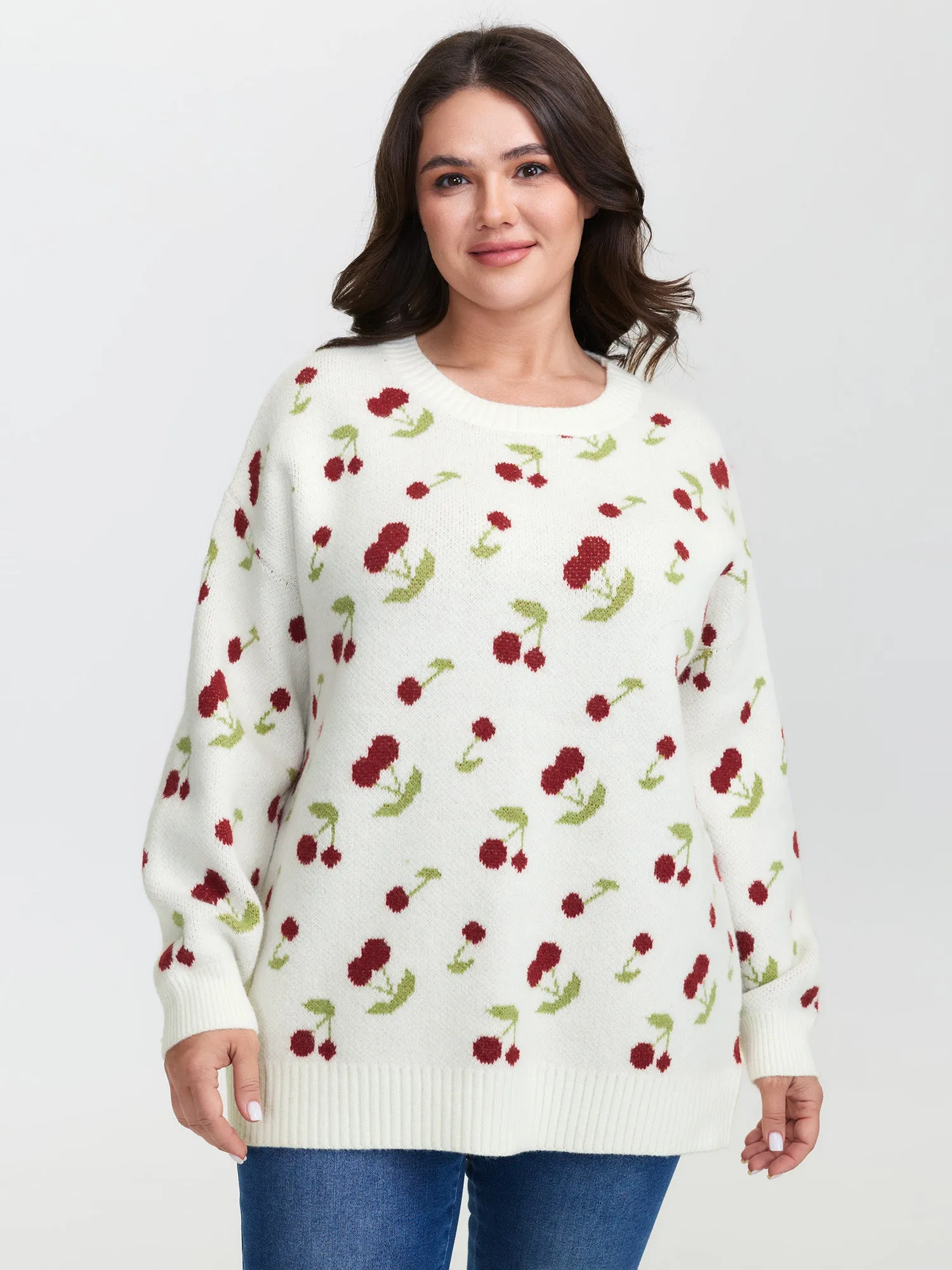 Cherry Pattern Jacquard Pullover sold by Bloomchic product image thumbnail 2