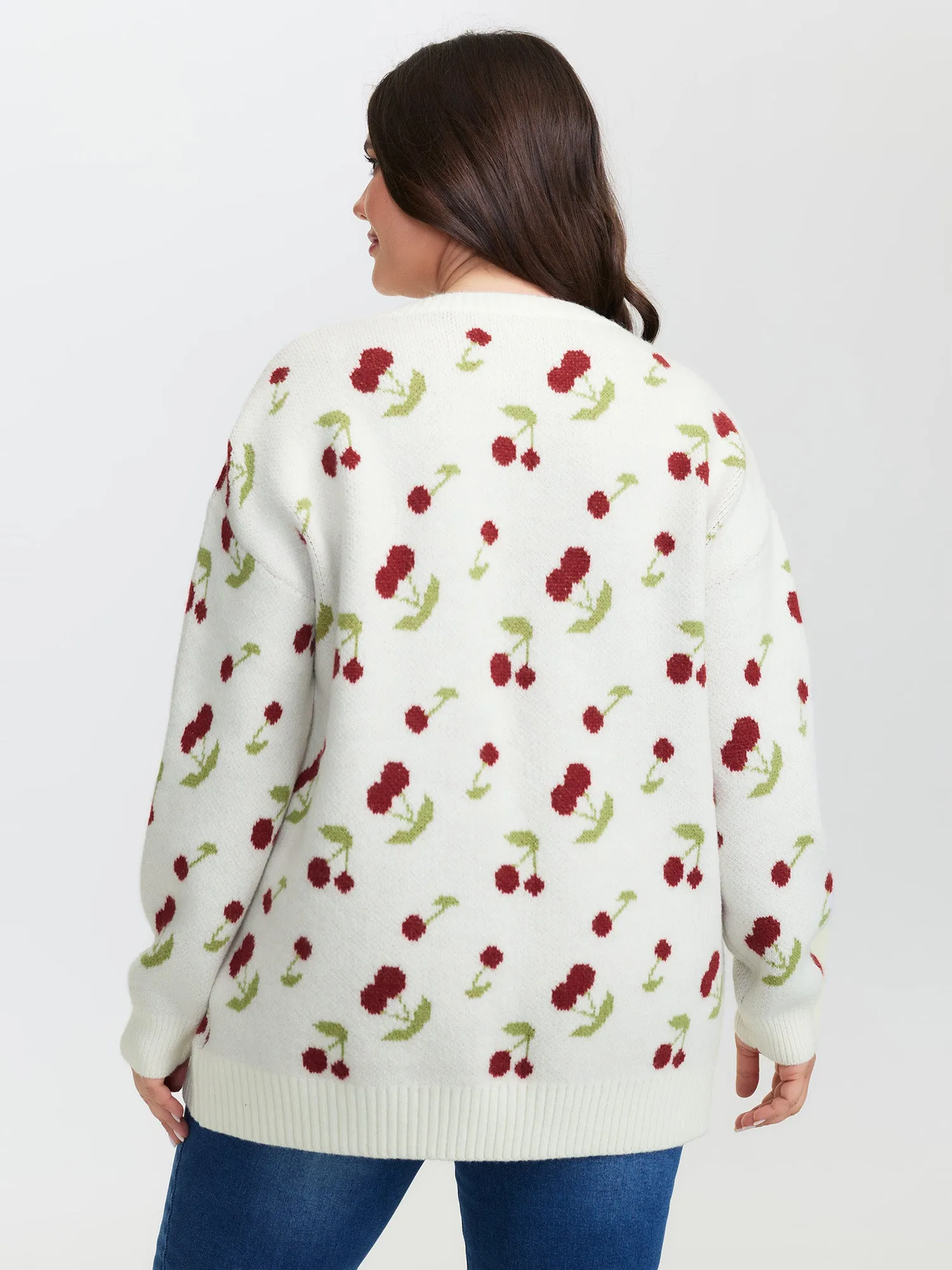 Cherry Pattern Jacquard Pullover sold by Bloomchic product image thumbnail 4