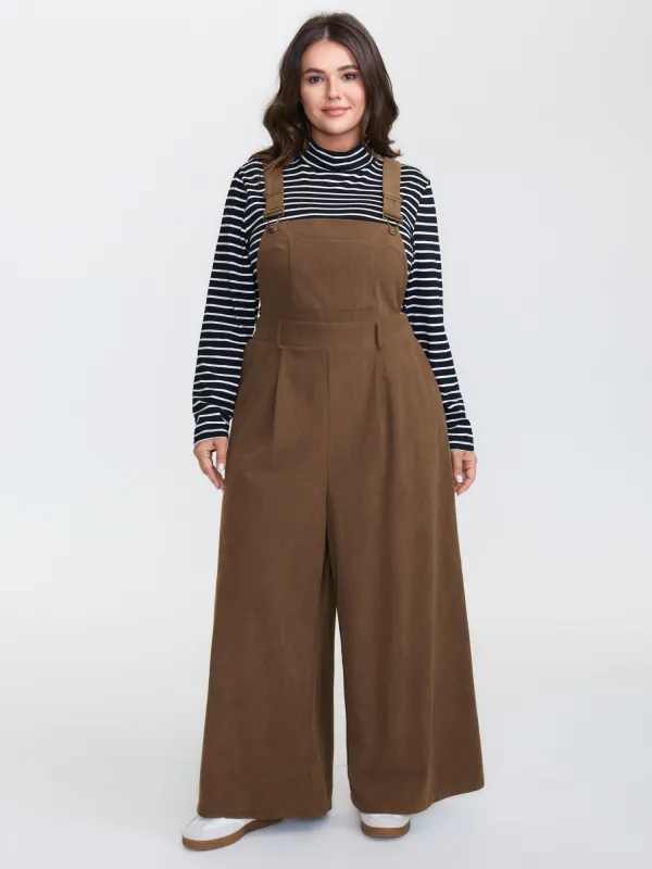Corduroy Adjustable Shoulder Strap Jumpsuit sold by Bloomchic