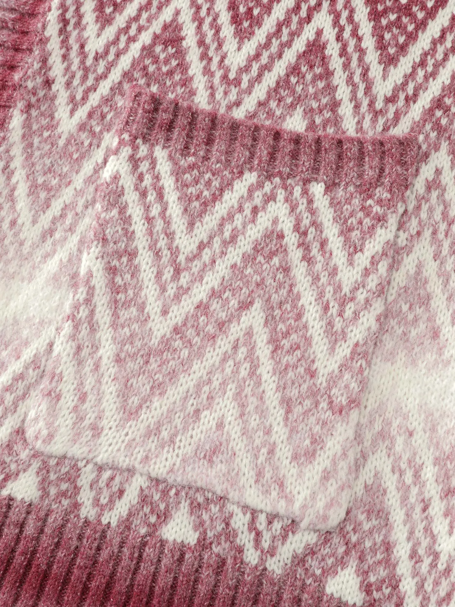 Geometric Pattern Pockets Open-Front Knit Cardigan sold by Bloomchic product image thumbnail 5