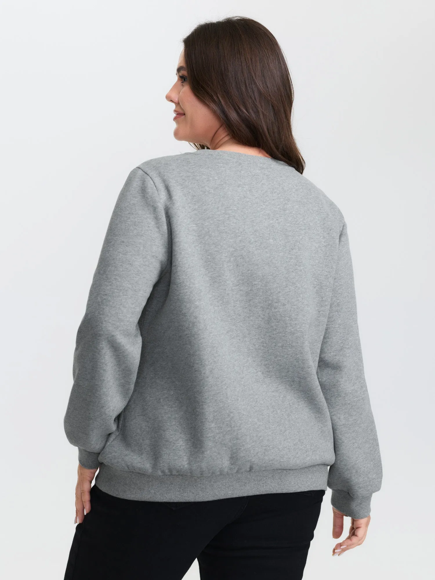 Cat Towel Embroidery Fleece Lined Sweatshirt sold by Bloomchic product image thumbnail 4