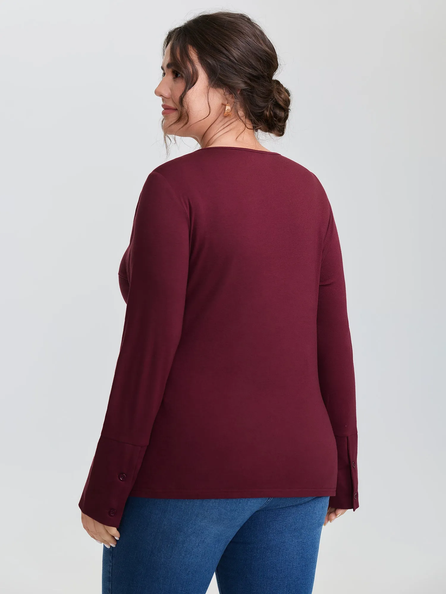 Floral Cut-Out Embroidery Fitted T-Shirt sold by Bloomchic product image thumbnail 4