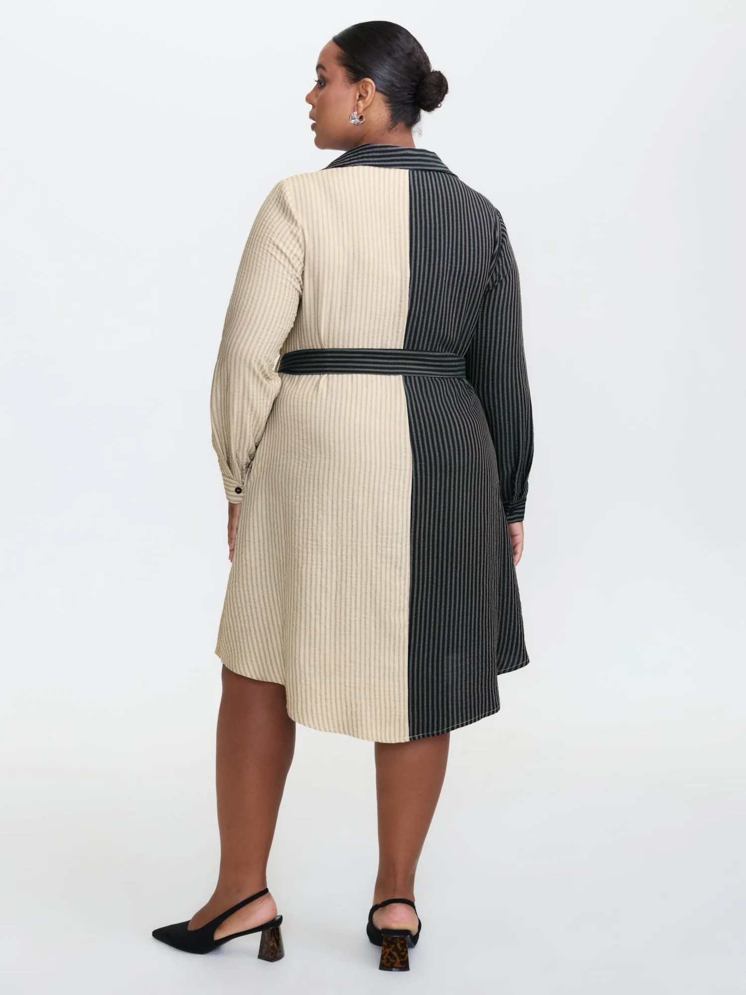 Colorblock Belted Waist Midi Shirt Dress sold by Bloomchic product image thumbnail 4