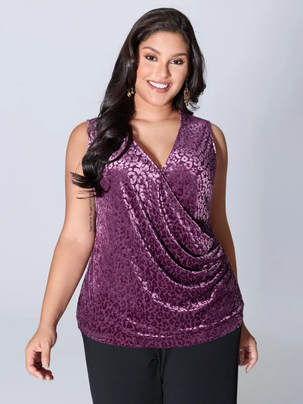 Velvet Stretchy Drape Flocked Tank Top sold by Bloomchic