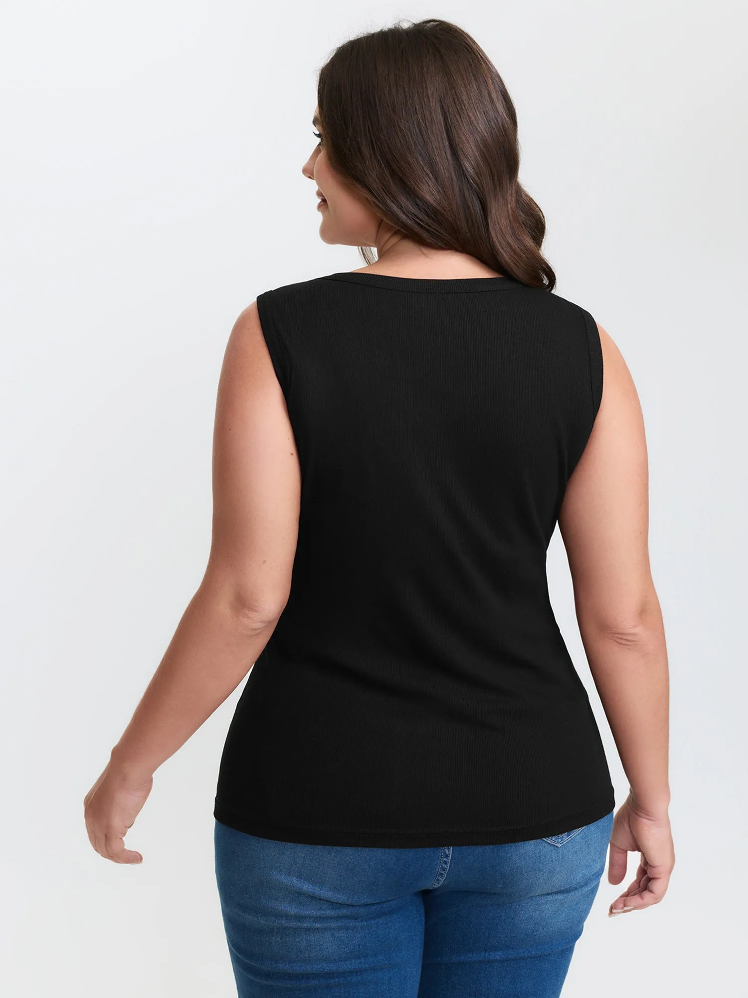 Stretchy Padded Bra Fitted Tank Top sold by Bloomchic product image thumbnail 4