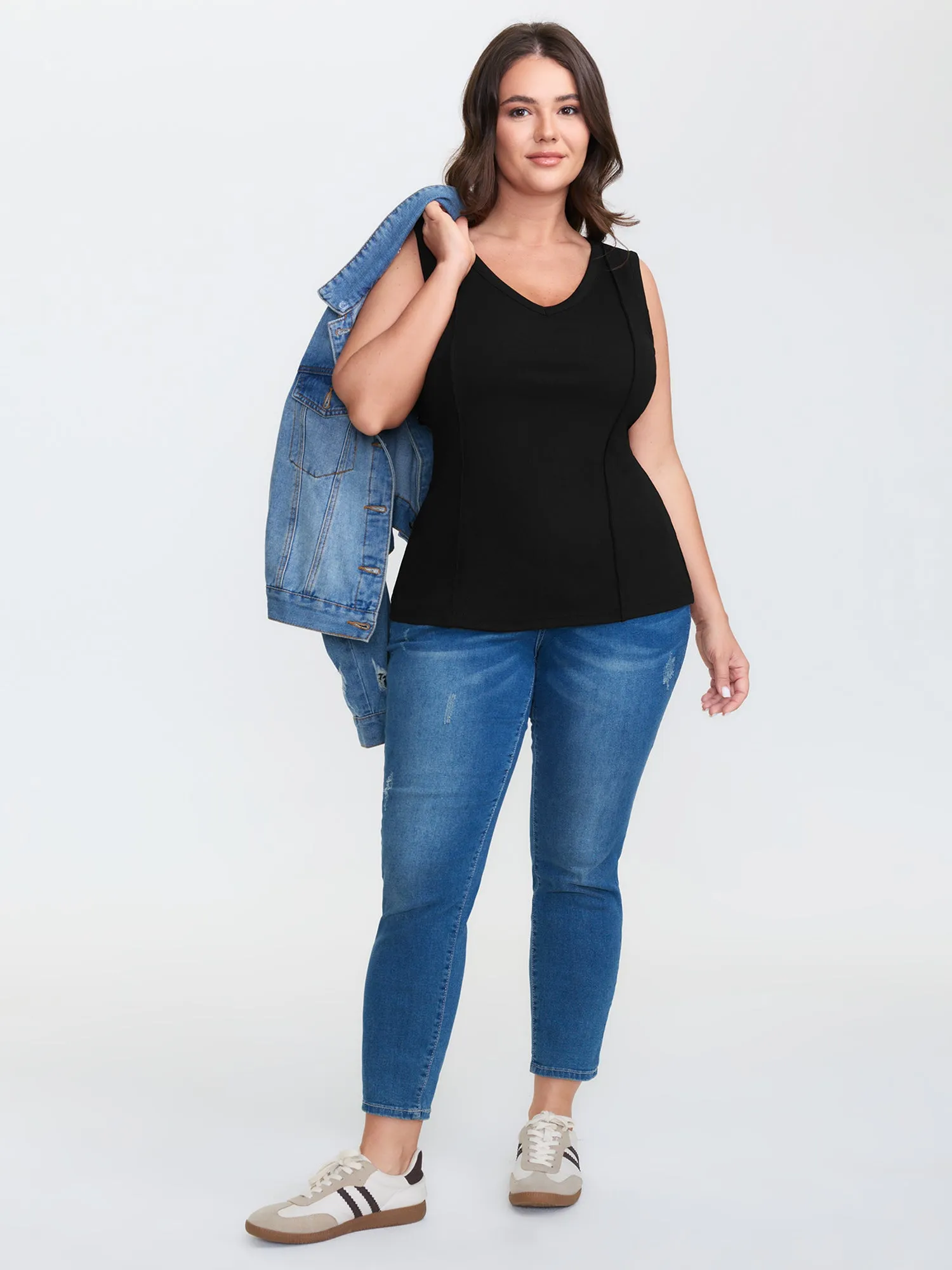 Stretchy Padded Bra Fitted Tank Top sold by Bloomchic product image thumbnail 2