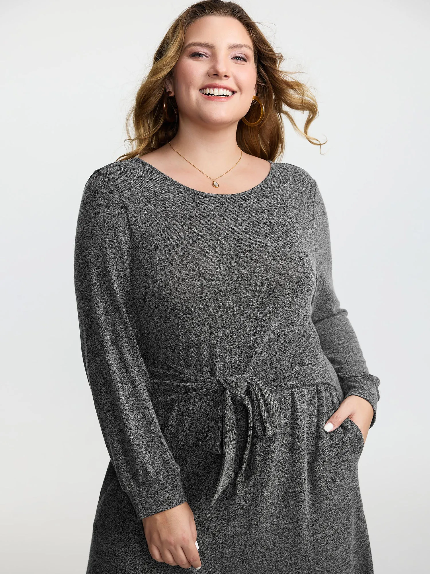 Supersoft Heather Cinched-Waist Jumpsuit sold by Bloomchic product image thumbnail 2