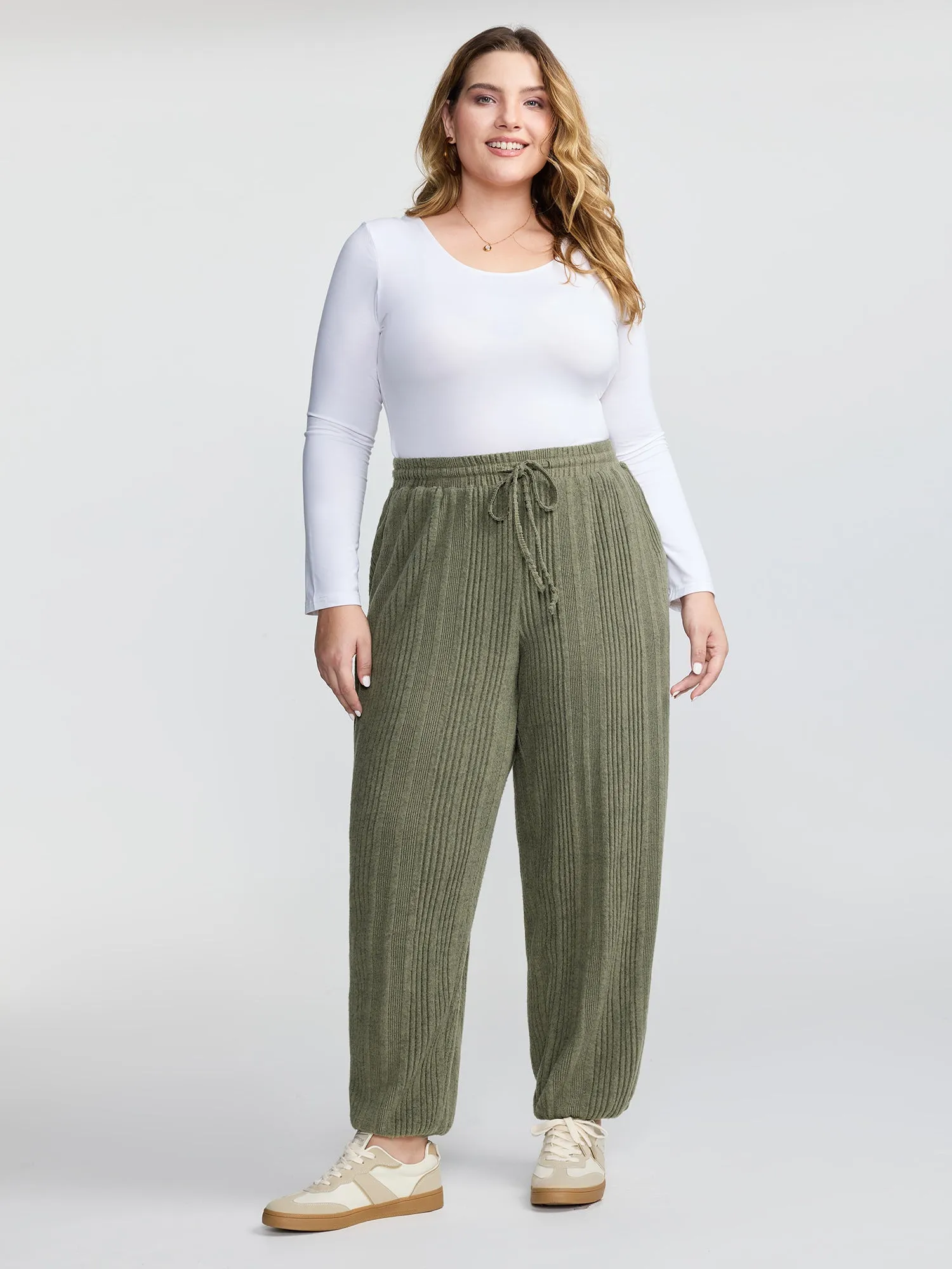 Color Blend Knit Drawstring Lounge Bottoms sold by Bloomchic product image thumbnail 2