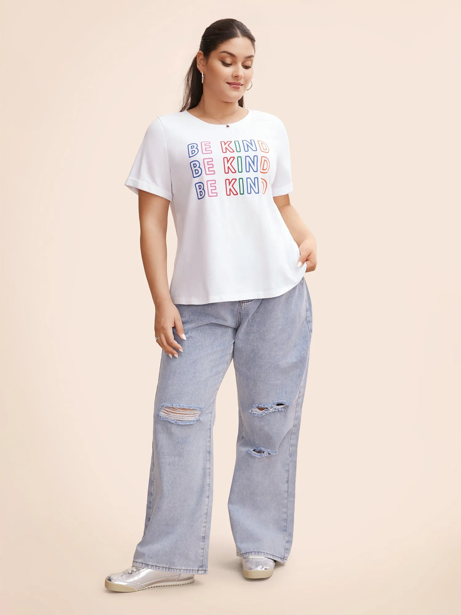 Cotton Be Kind Half Sleeves T-shirt sold by Bloomchic product image thumbnail 3
