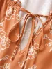 Floral Tie Knot Ruffle Cap Sleeve Dress sold by Bloomchic