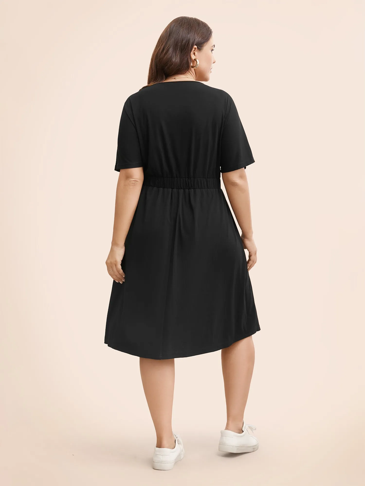 Supersoft Essentials Contrast Button Detail Shirred Pocket Dress sold by Bloomchic product image thumbnail 4