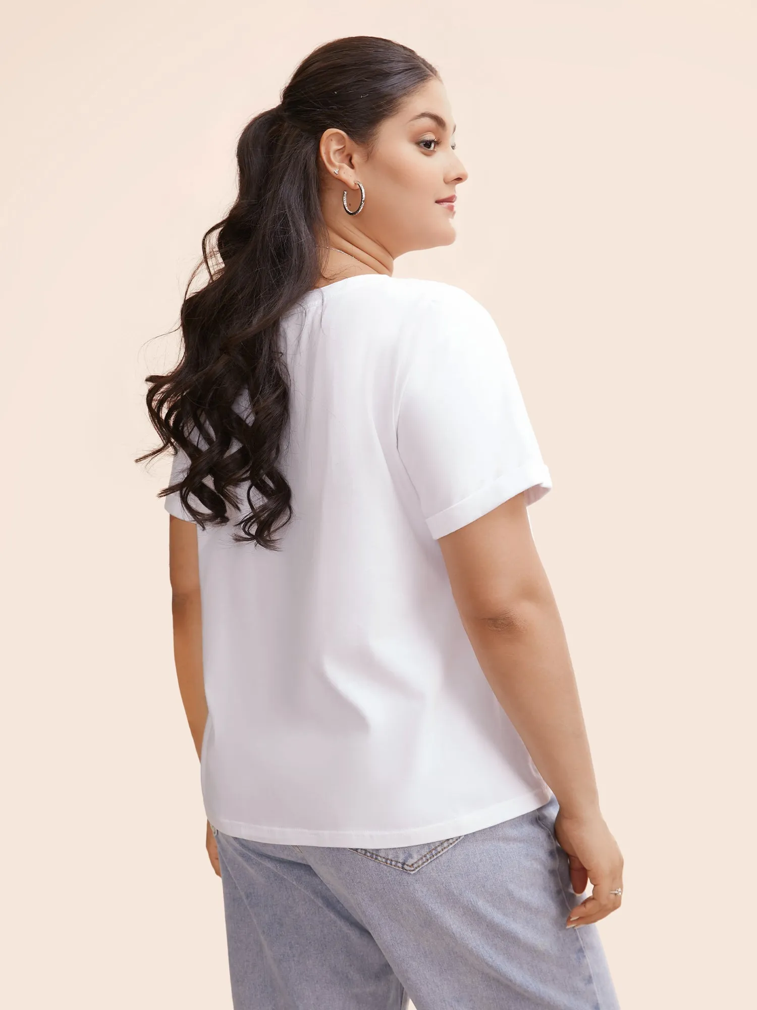 Cotton Be Kind Half Sleeves T-shirt sold by Bloomchic product image thumbnail 4