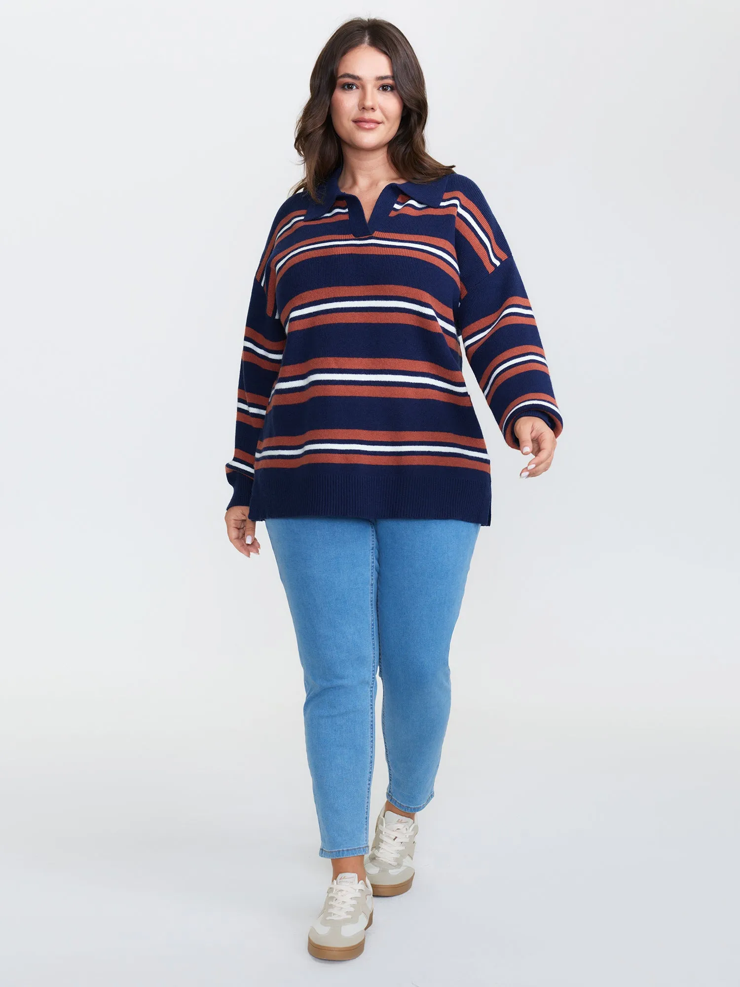 Supersoft Stripes Polo Collar Pullover sold by Bloomchic product image thumbnail 3
